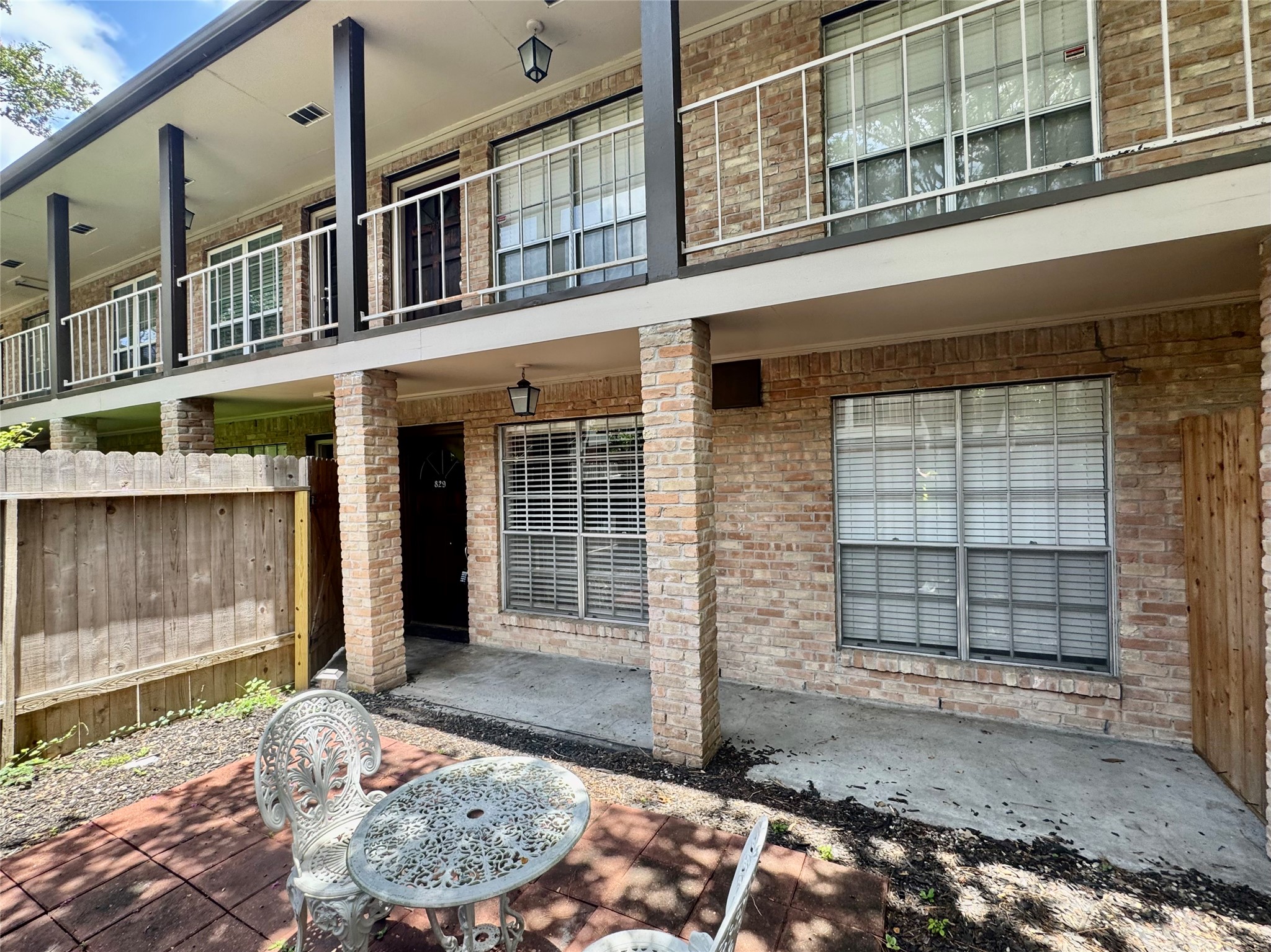 Front of unit with patio view
