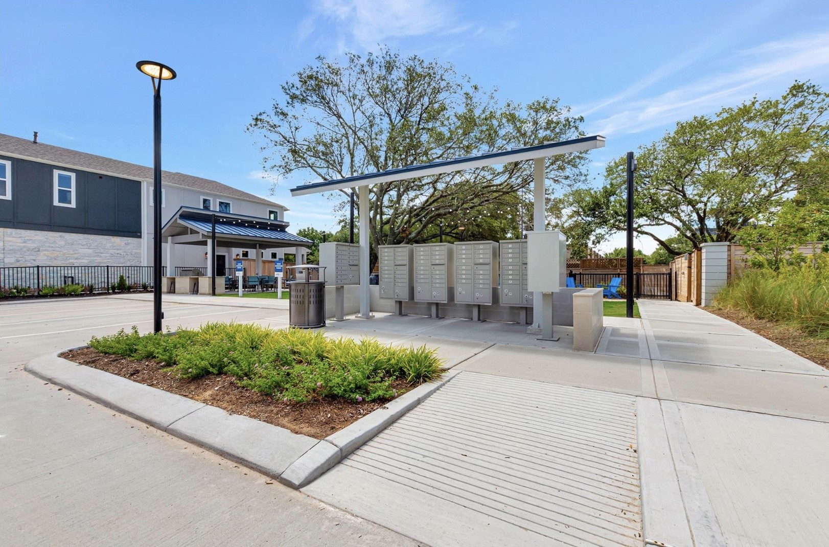A centrally located mail station offers a convenient place to collect your mail within the community.