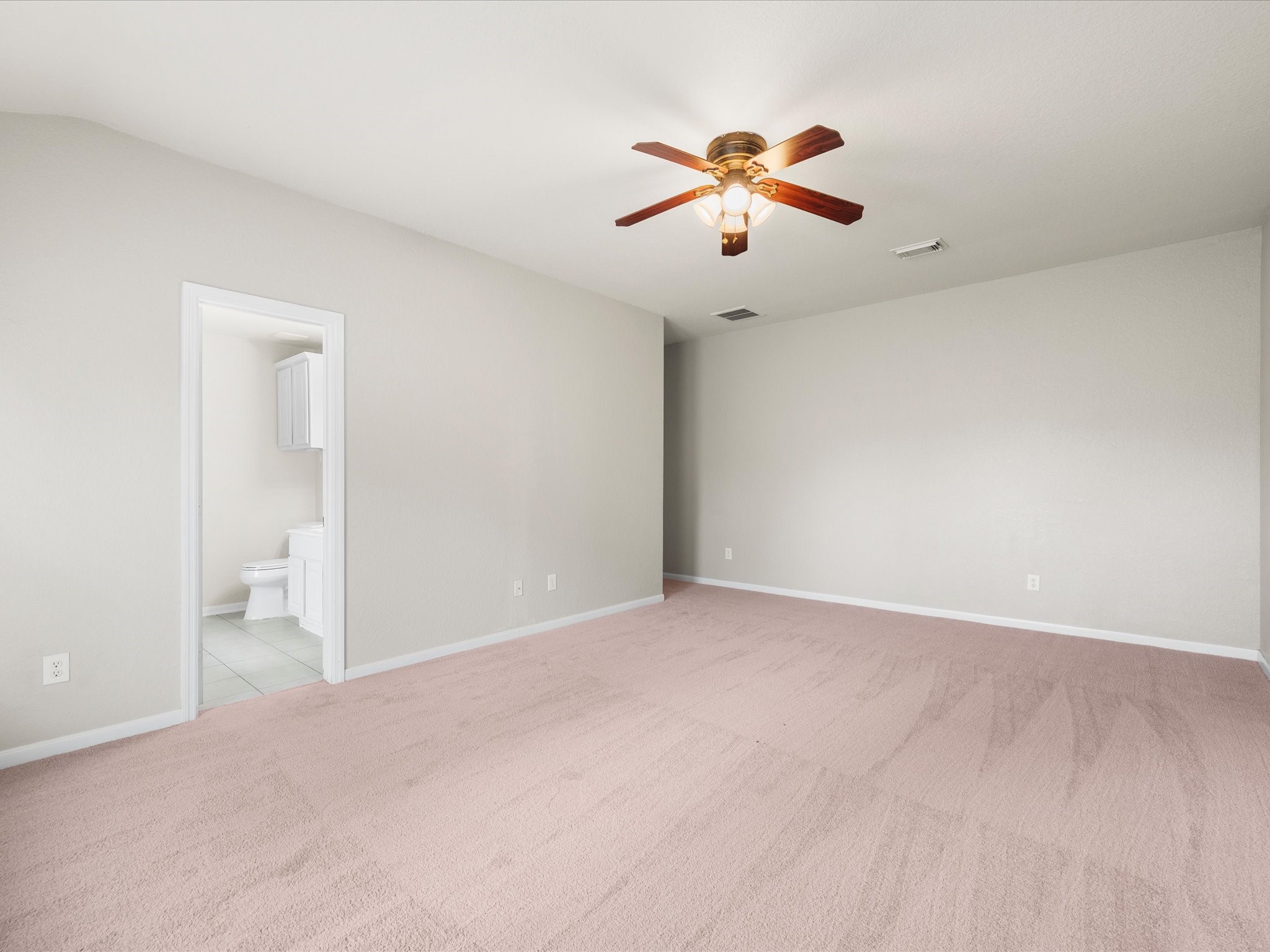 New carpet adds an additional layer of comfort and freshness to the private spaces throughout the home.