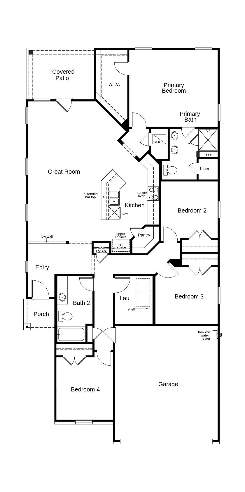 This floor plan features 4 bedrooms, 2 full baths, and over 1,700 square feet of living space.