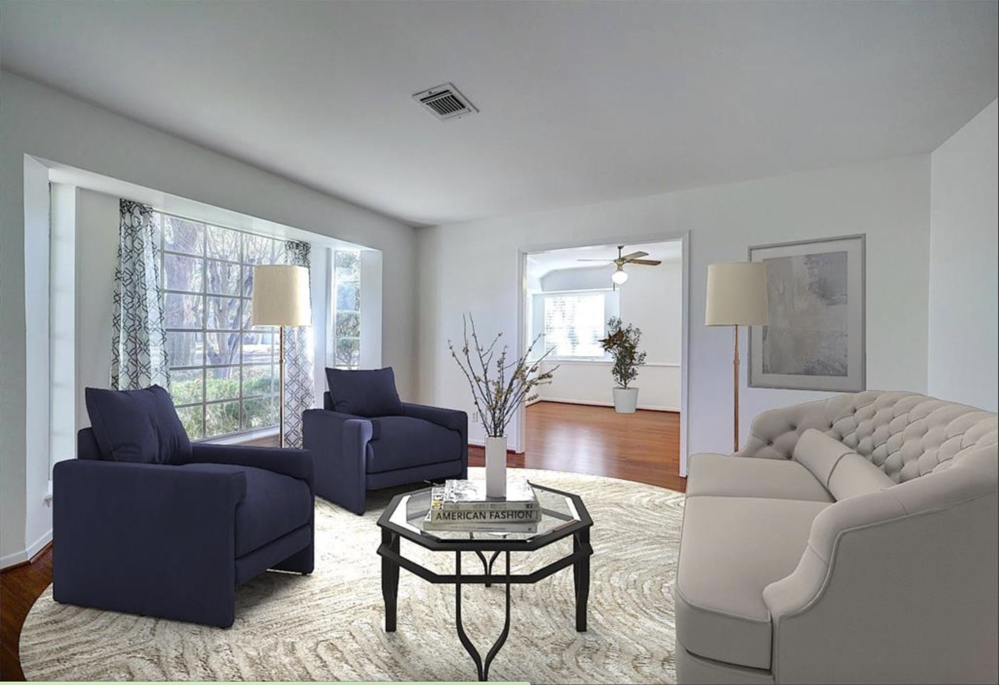 Virtually staged to illustrate potential furniture placement. Furniture and dcor are not included.