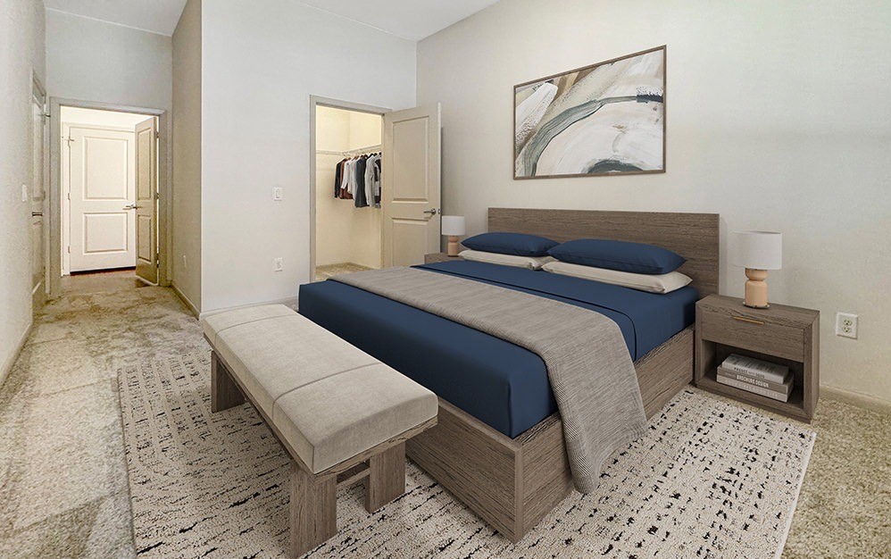 Second bedroom, with walk in closet and direct entrance to bathroom. Second bedroom, with walk in closet and direct entrance to bathroom.