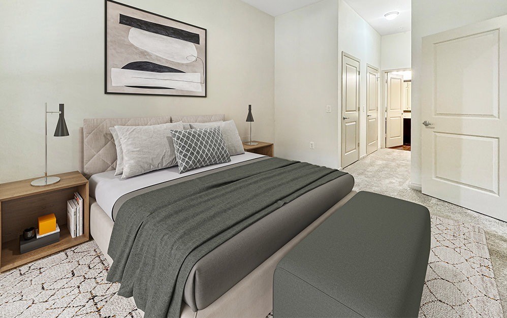 Main bedroom with private bathroom. Could fit king size bed and extra furniture. Main bedroom with private bathroom. Could fit king size bed and extra furniture.