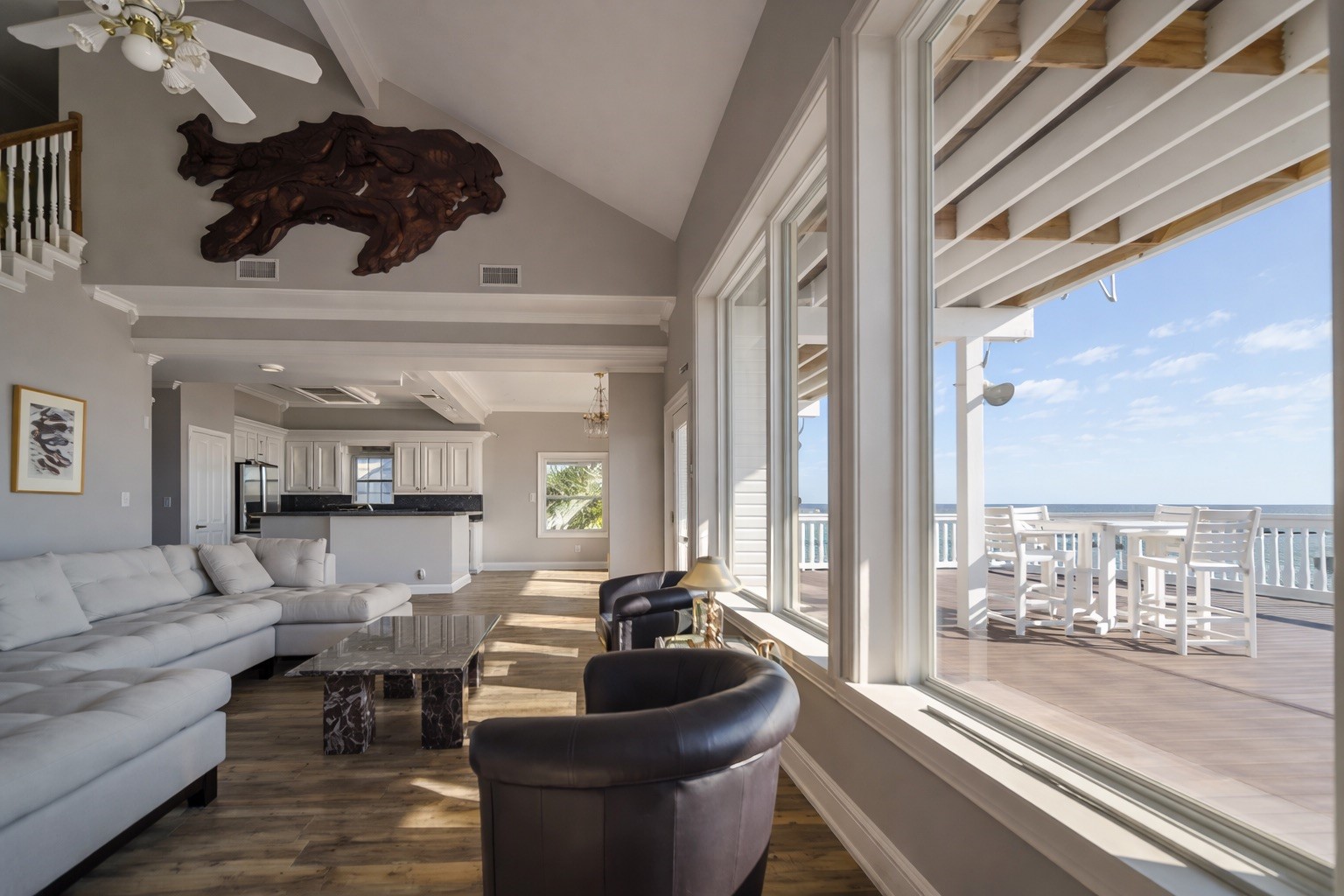 Living room with water views Living room with water views