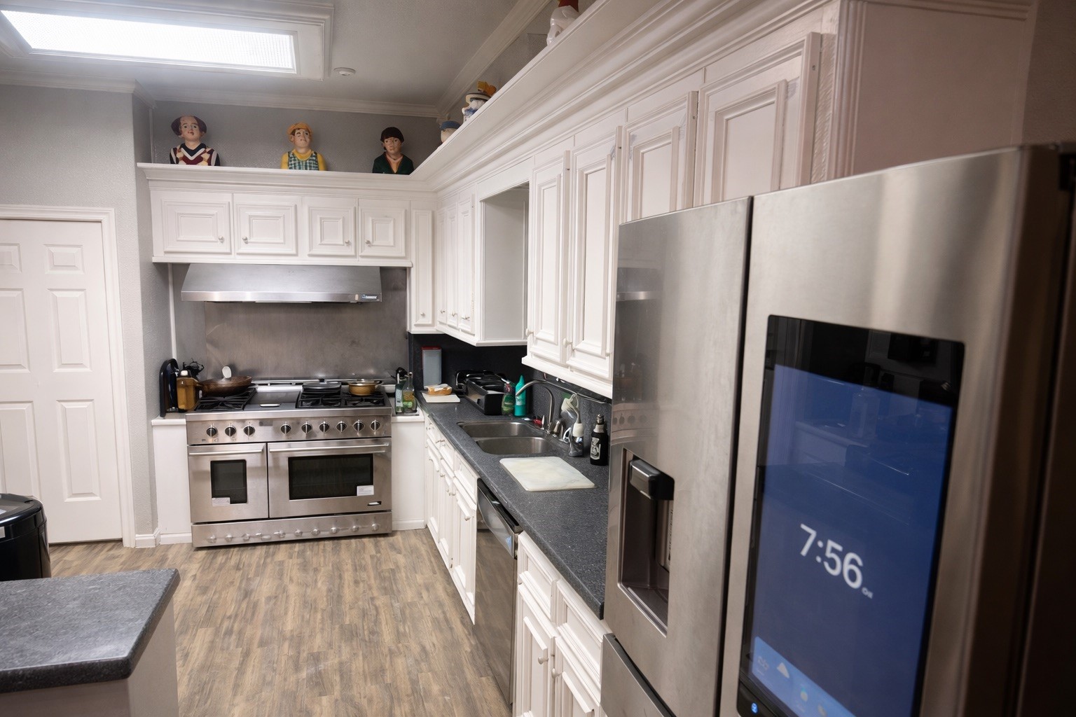 Kitchen with stainless steel appliances