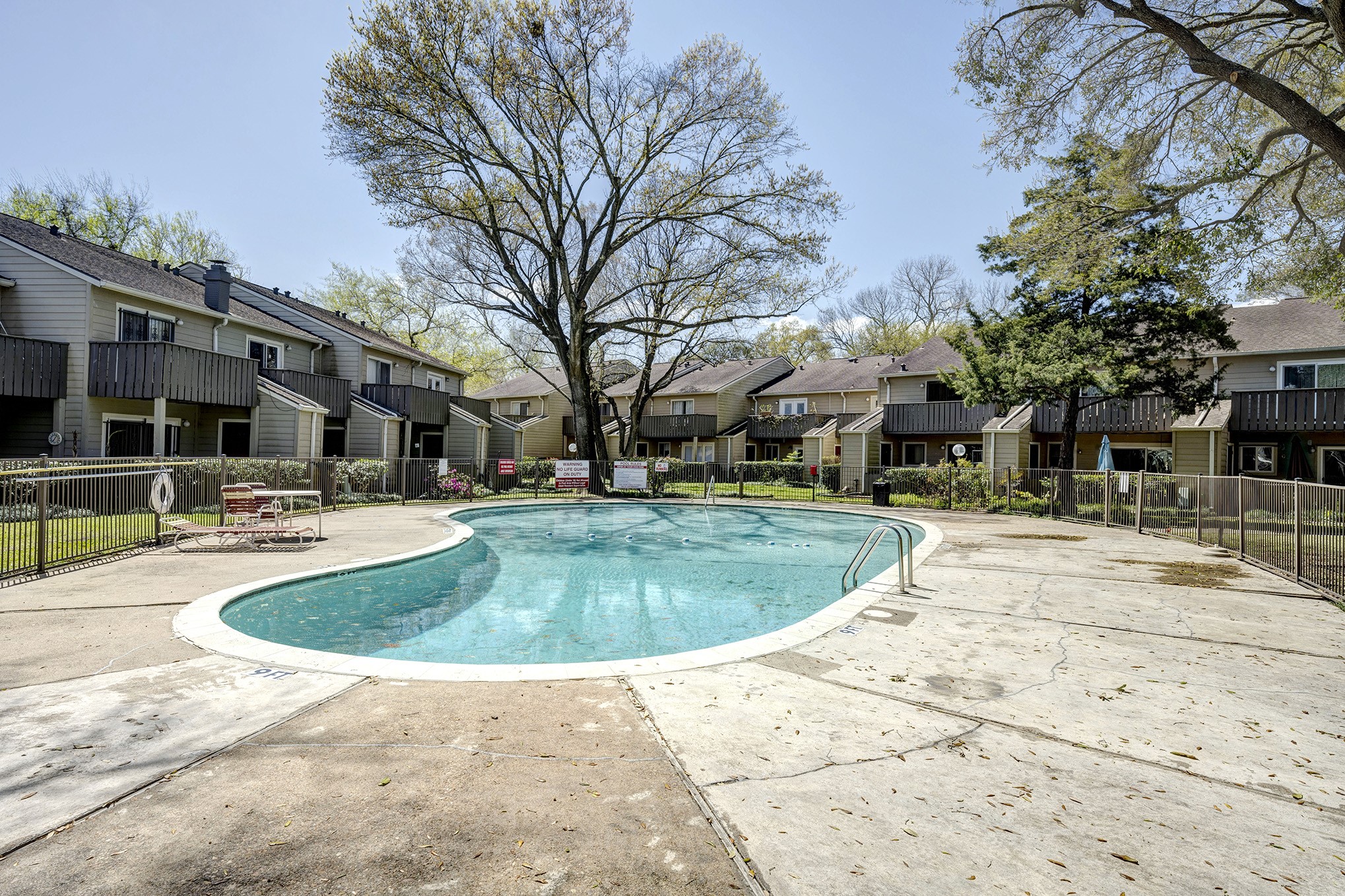 Sparkling pool is only a few yards away from the unit.