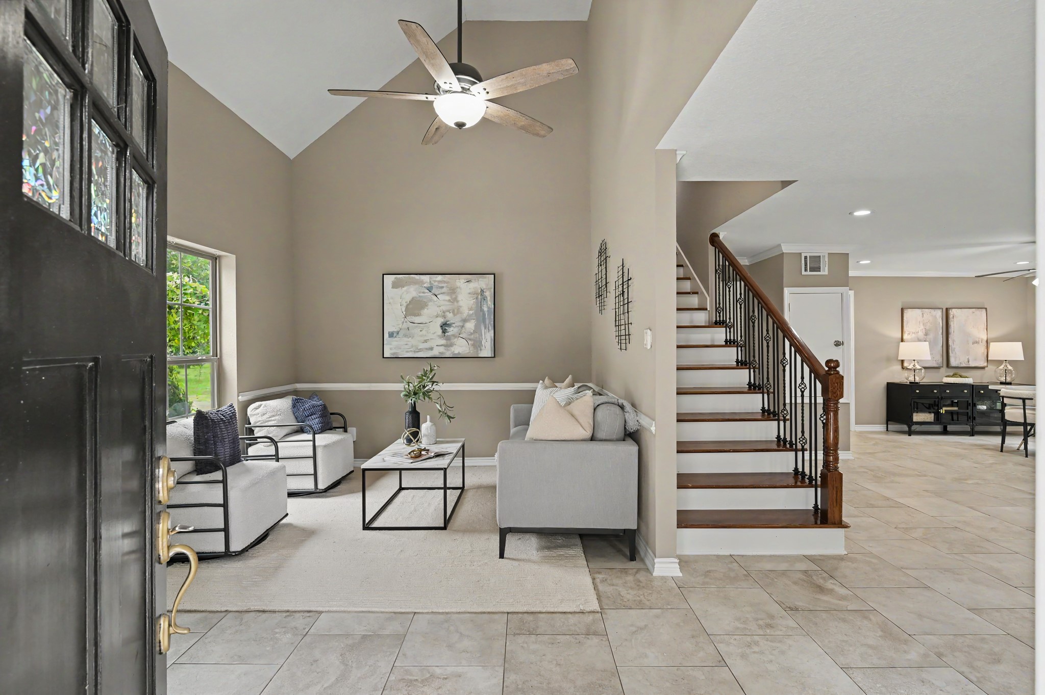 First of TWO living areas greets you upon entering. First of TWO living areas greets you upon entering.
