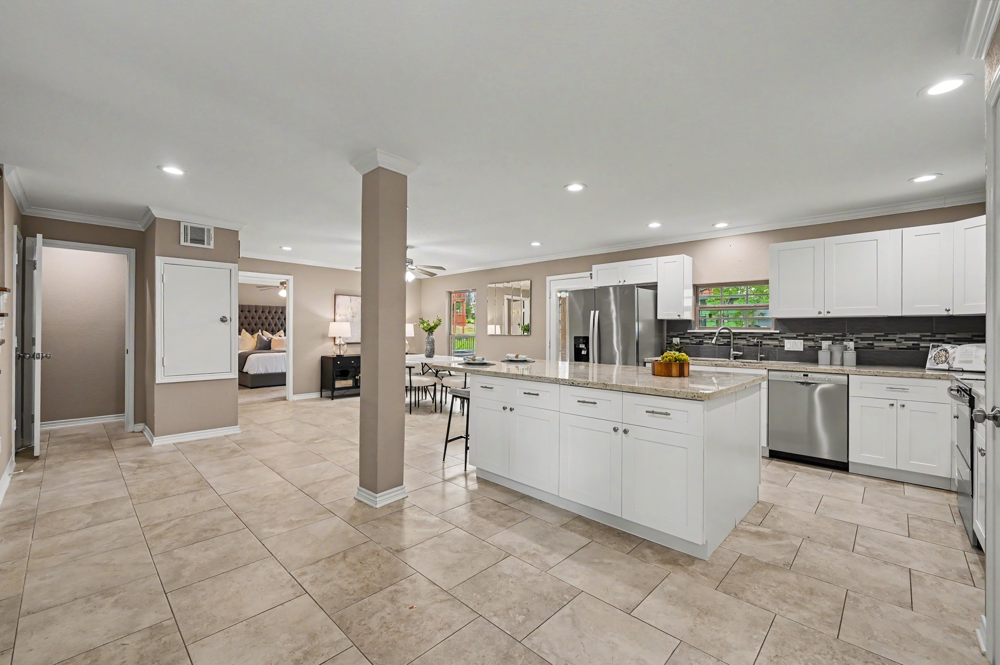 True soft close cabinets and drawers in this bright, lovely kitchen!