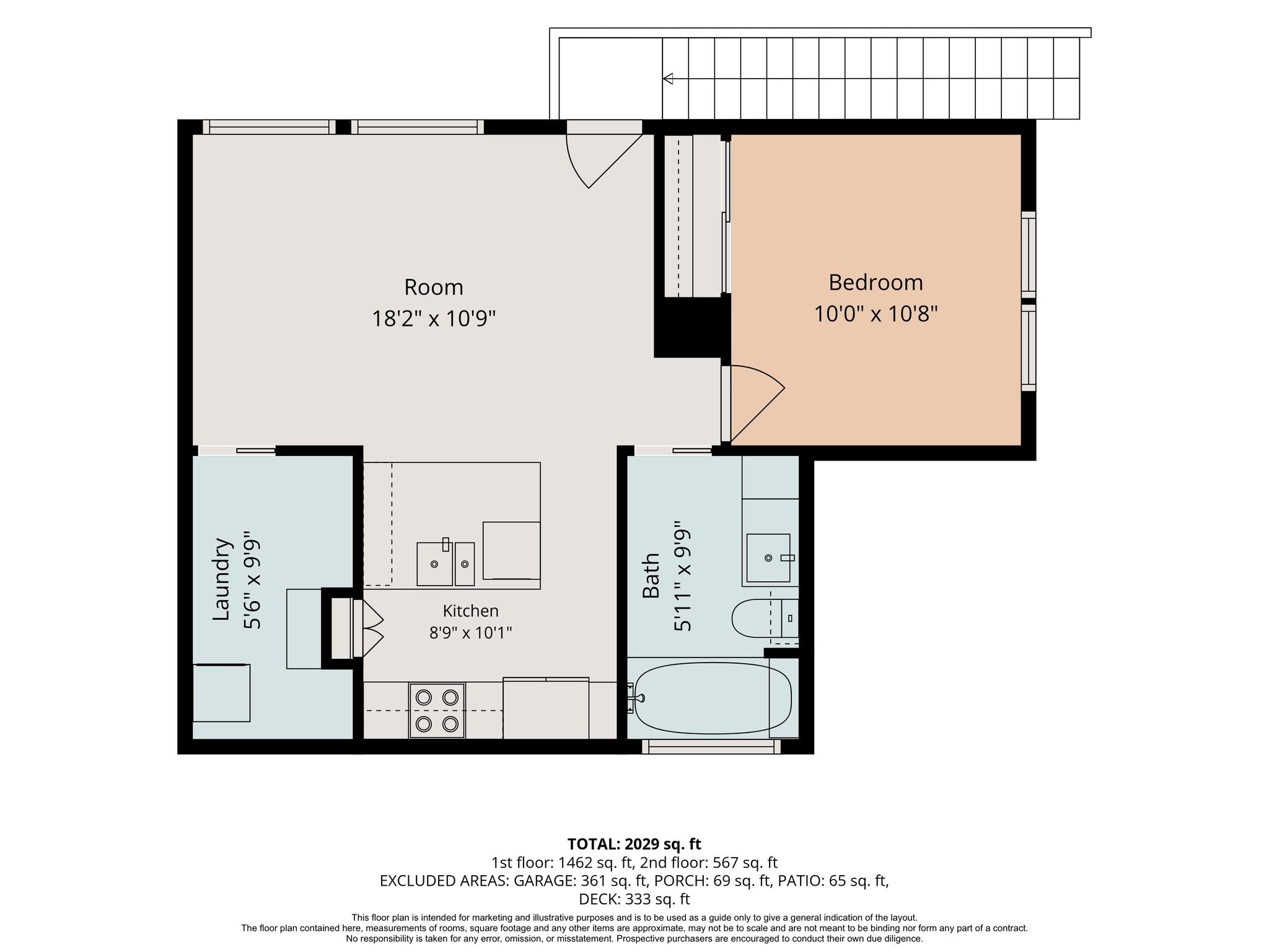 This is the 2nd floor/garage apartment of 542 Granberry.
