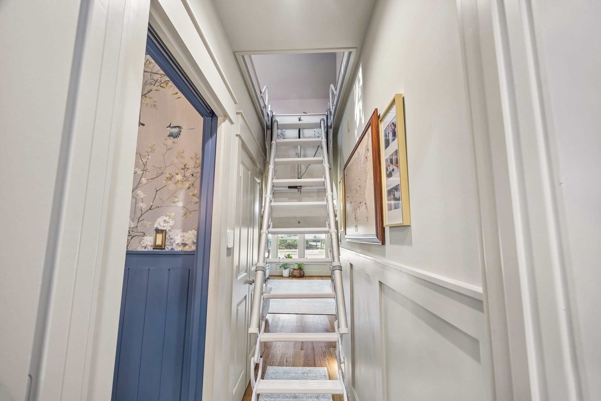 Attic?? Automatic stairs lead into a mysterious space.