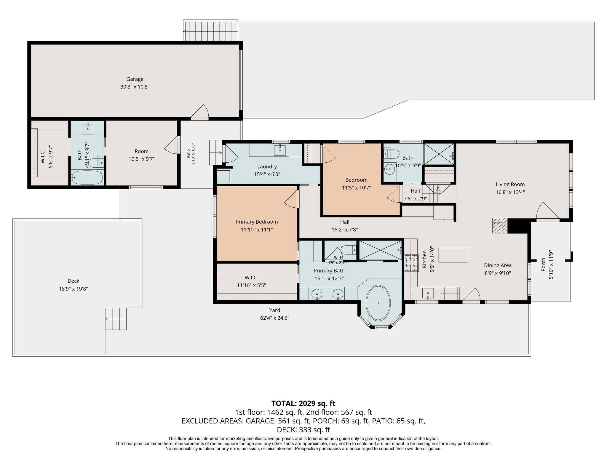 This is the full 1st floor layout of 542 Granberry.