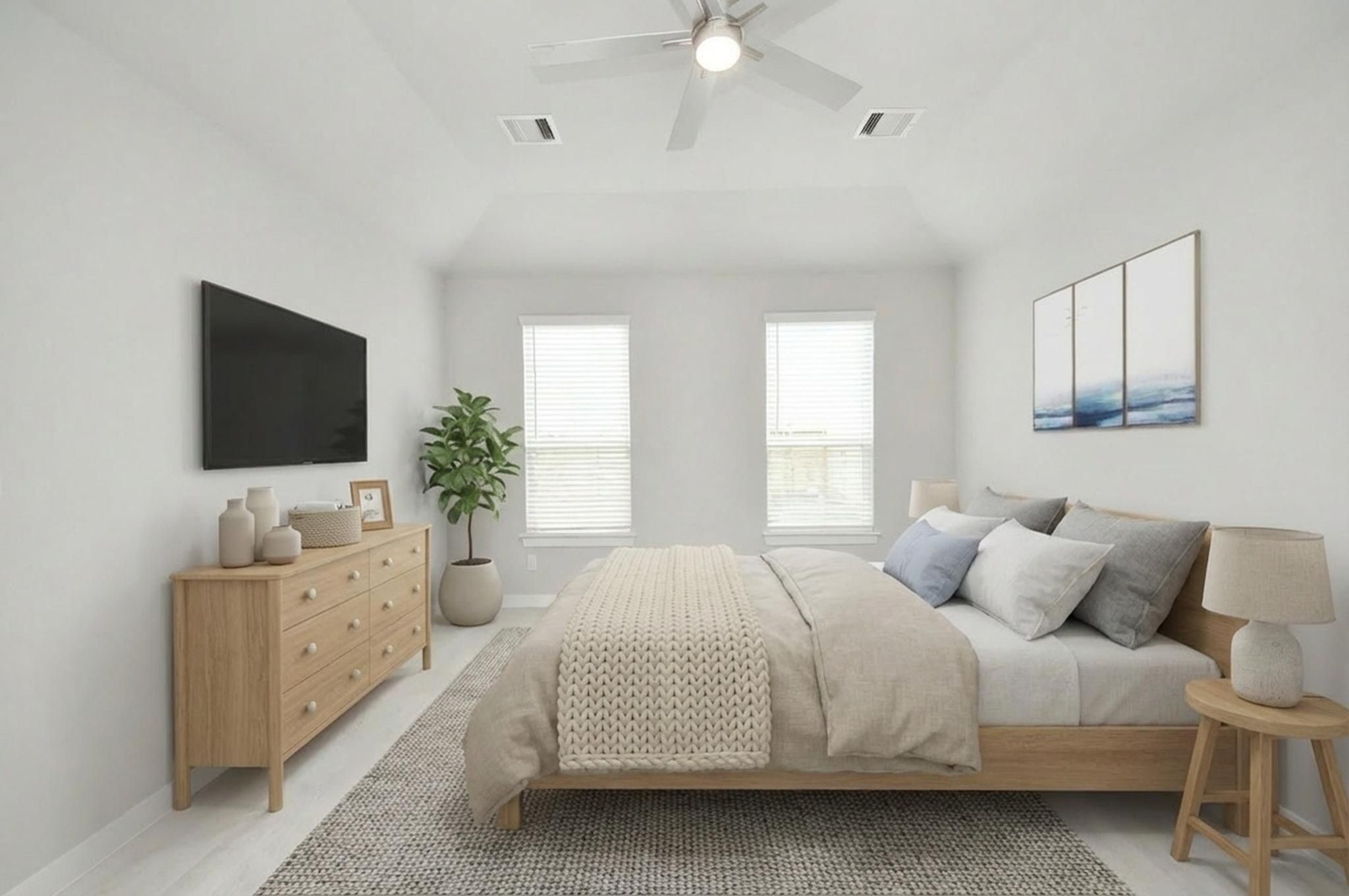 Virtually Staged - Primary Bedroom. Sample photo of completed home with similar floor plan. Actual colors and selections may vary.