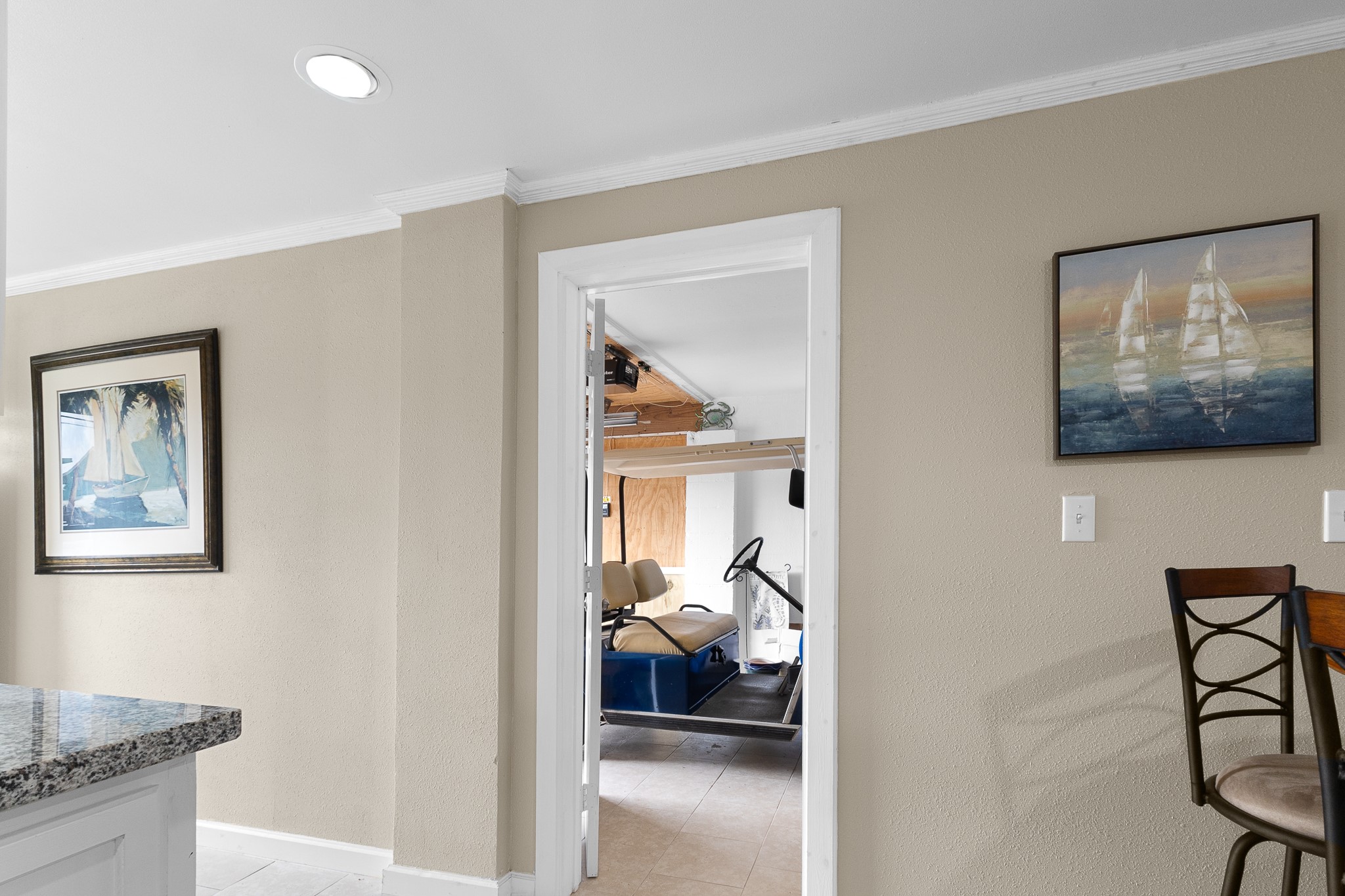 Interior access to garage