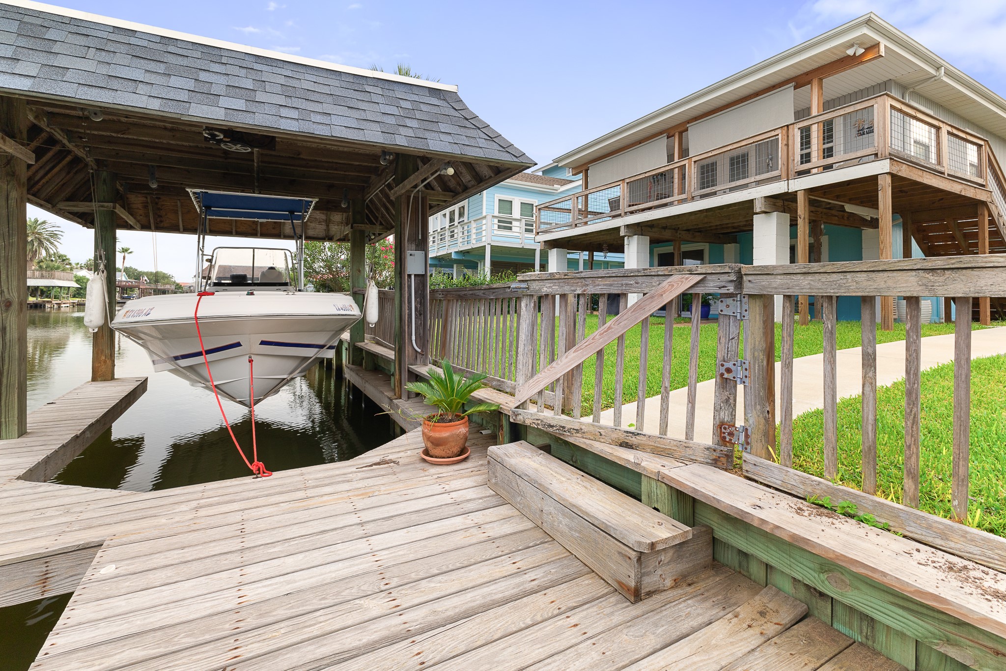 Boathouse and waterfront deck