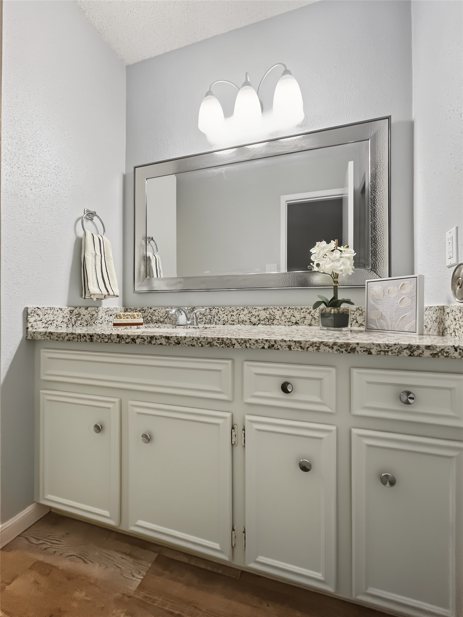 Another view of the vanity inside the primary bathroom.