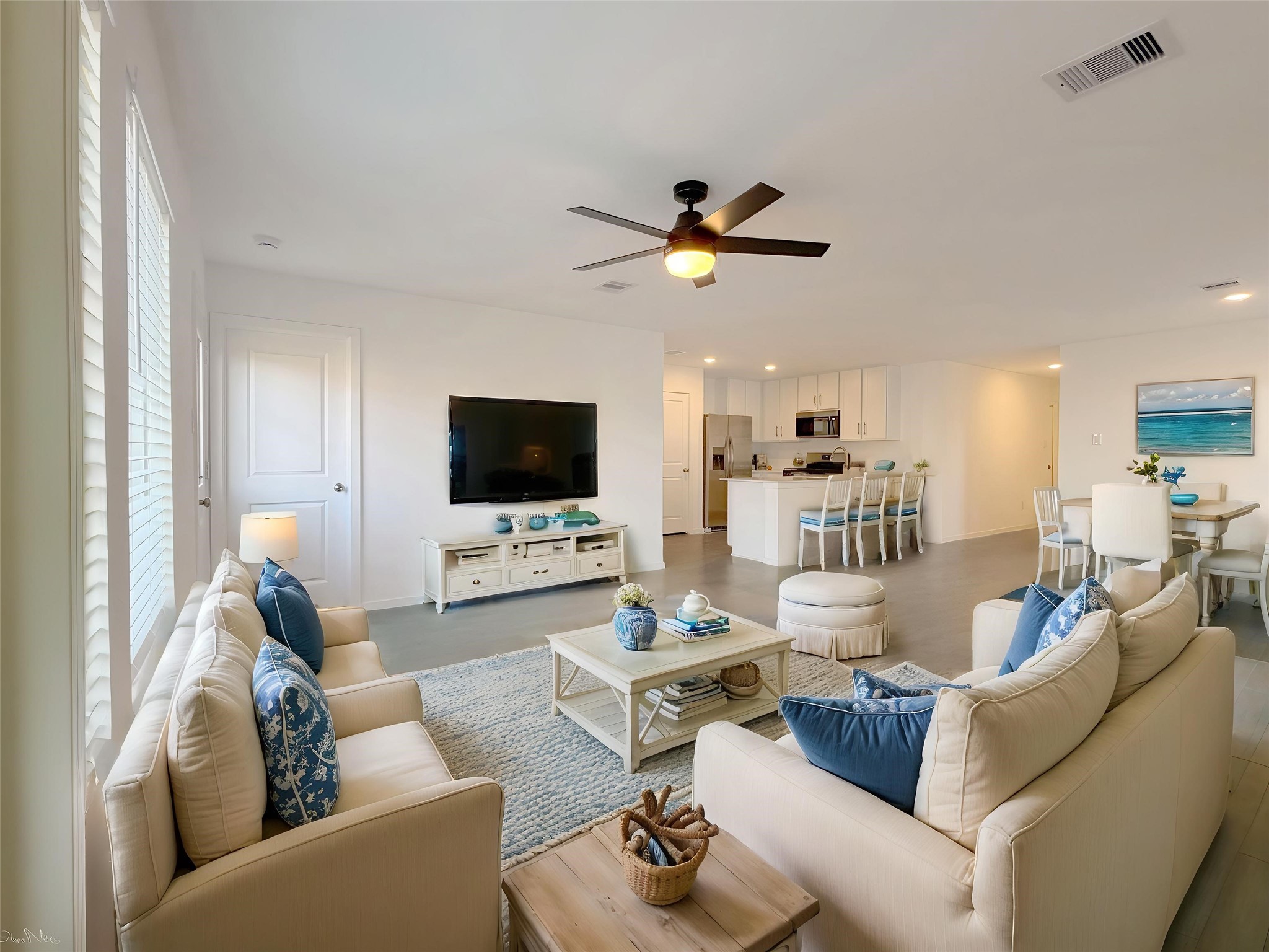 Open living & dining areas...this photo is virtually staged Open living & dining areas...this photo is virtually staged