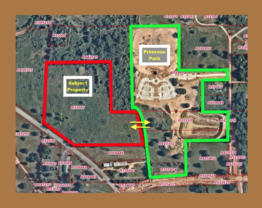 Boundary map and neigbhoring Primrose Park