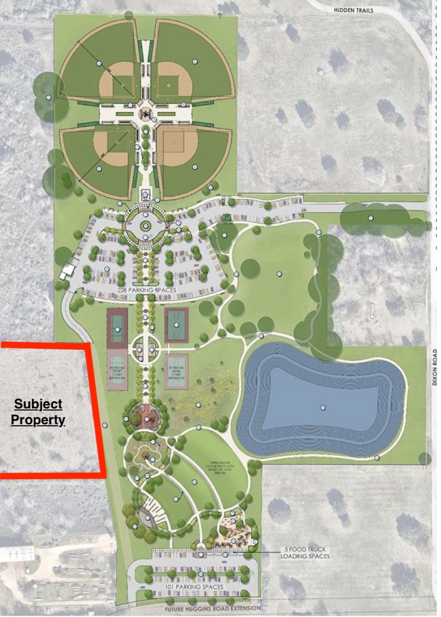 Redline shows the subject property bordering with Primrose Park Which is a great addon to the subject property
