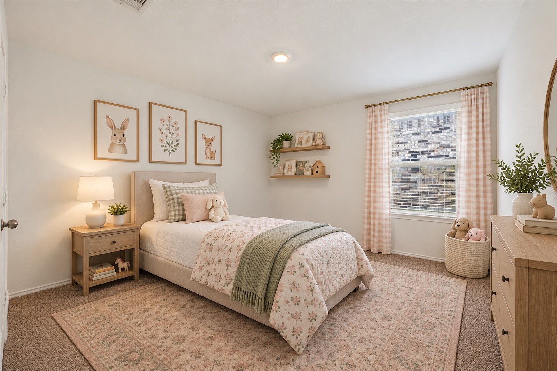 Spacious secondary bedroom with plush carpet. *virtually staged