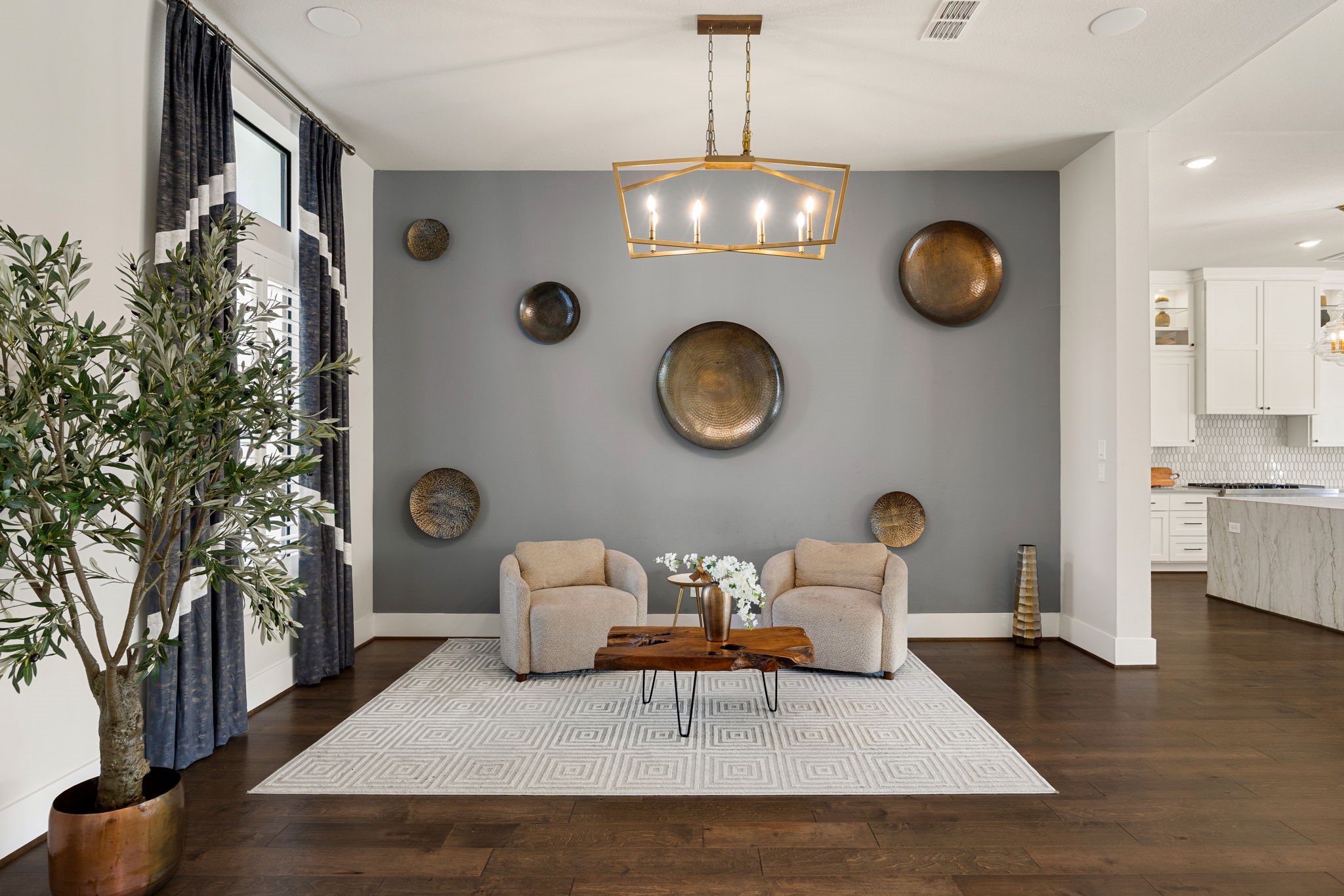 Elegant formal dining room offering a sophisticated setting for special occasions or relax and enjoy coffee in the formal sitting room.