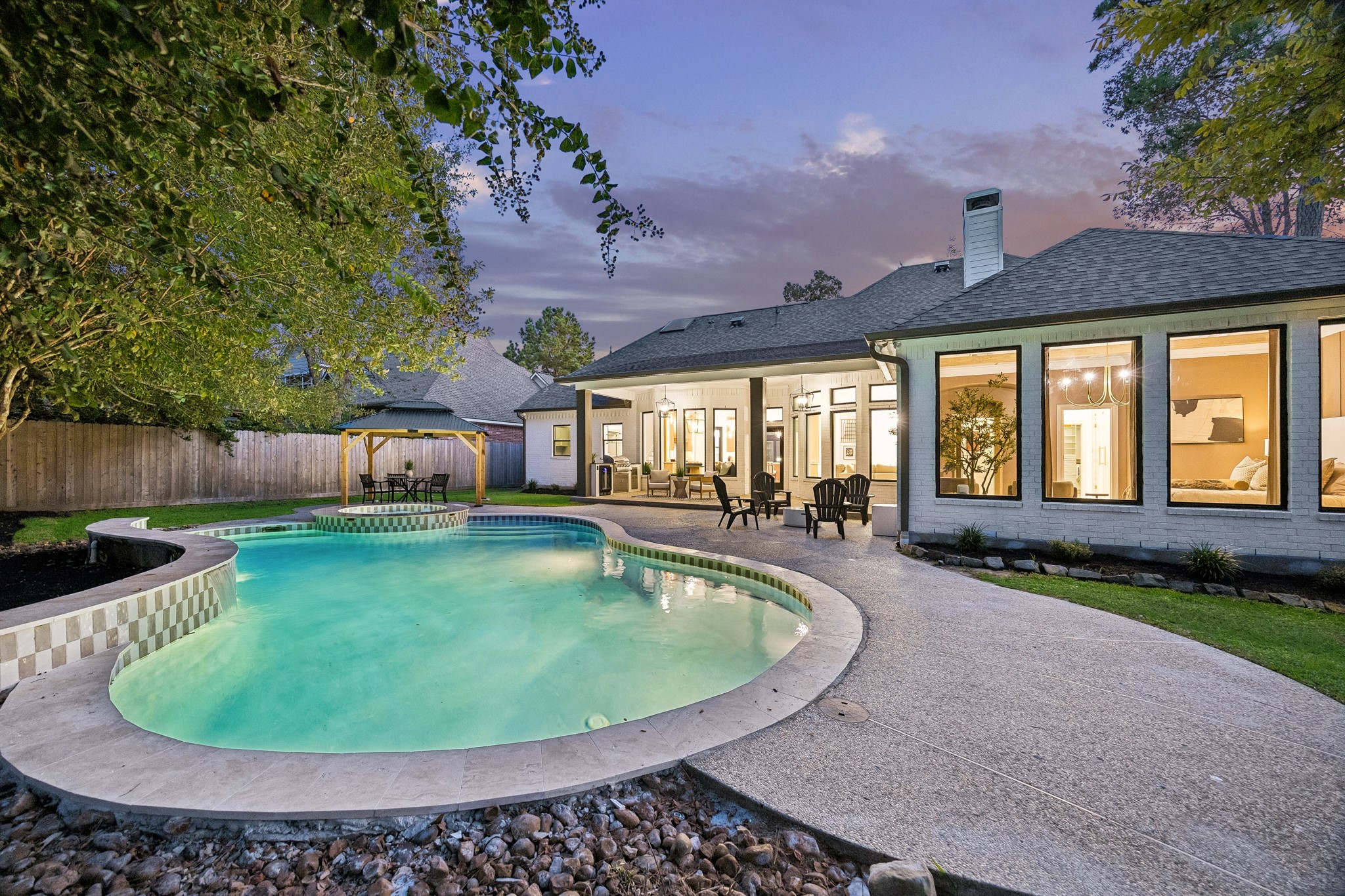 Backyard Oasis with brand new tile on the pool