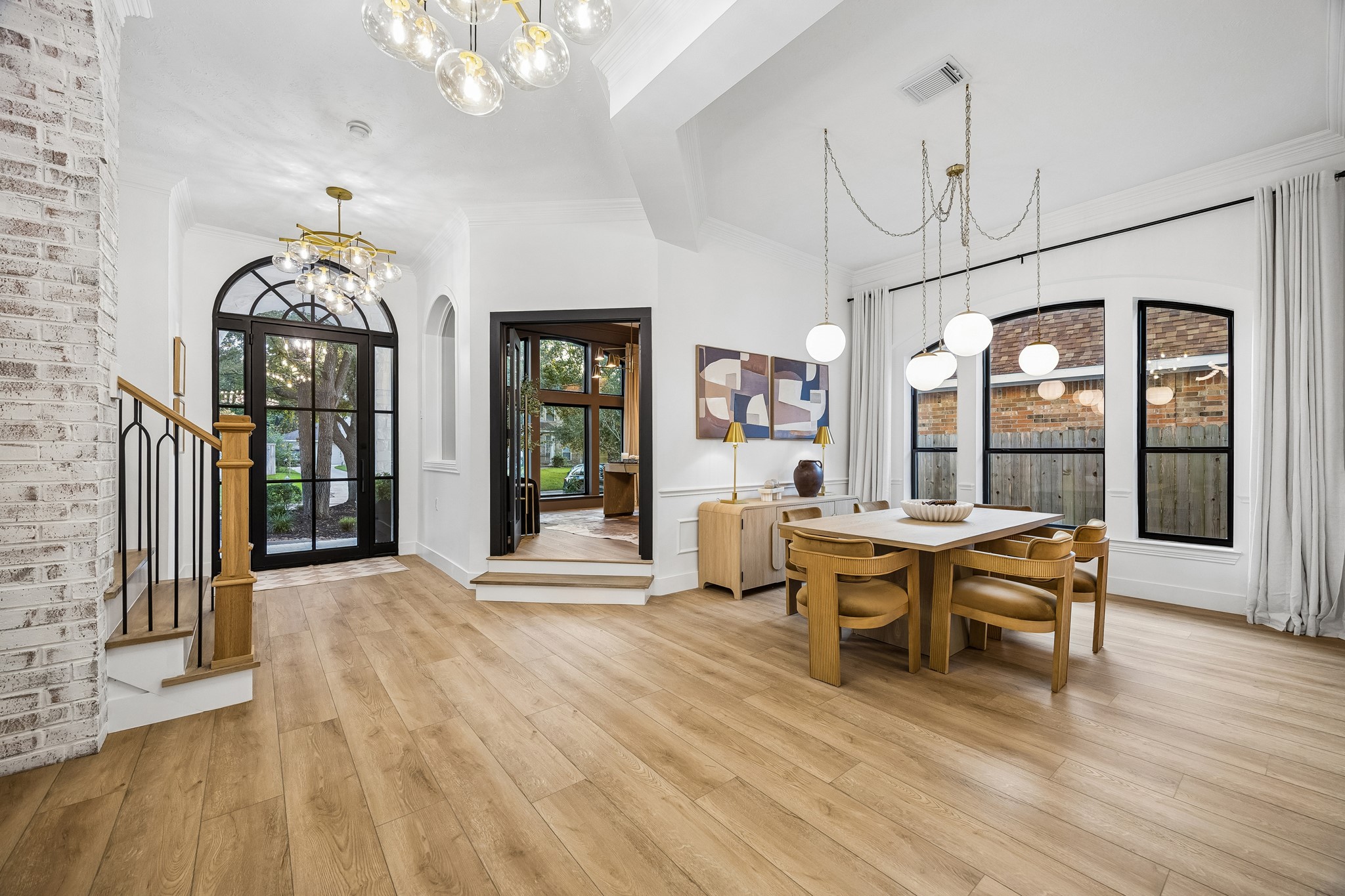 Brand new 9 inch flooring is continuous through the home