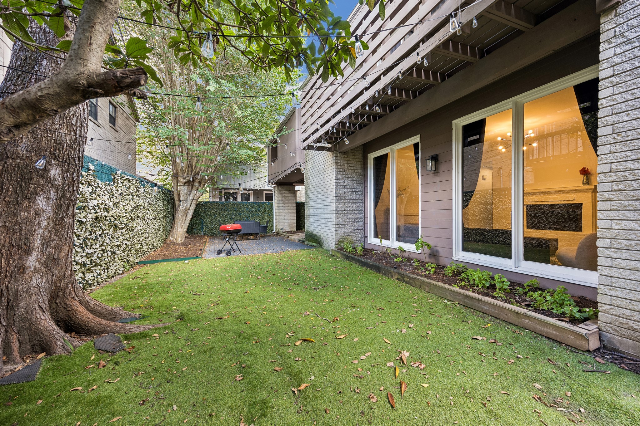 Multiple out side areas for entertainment.