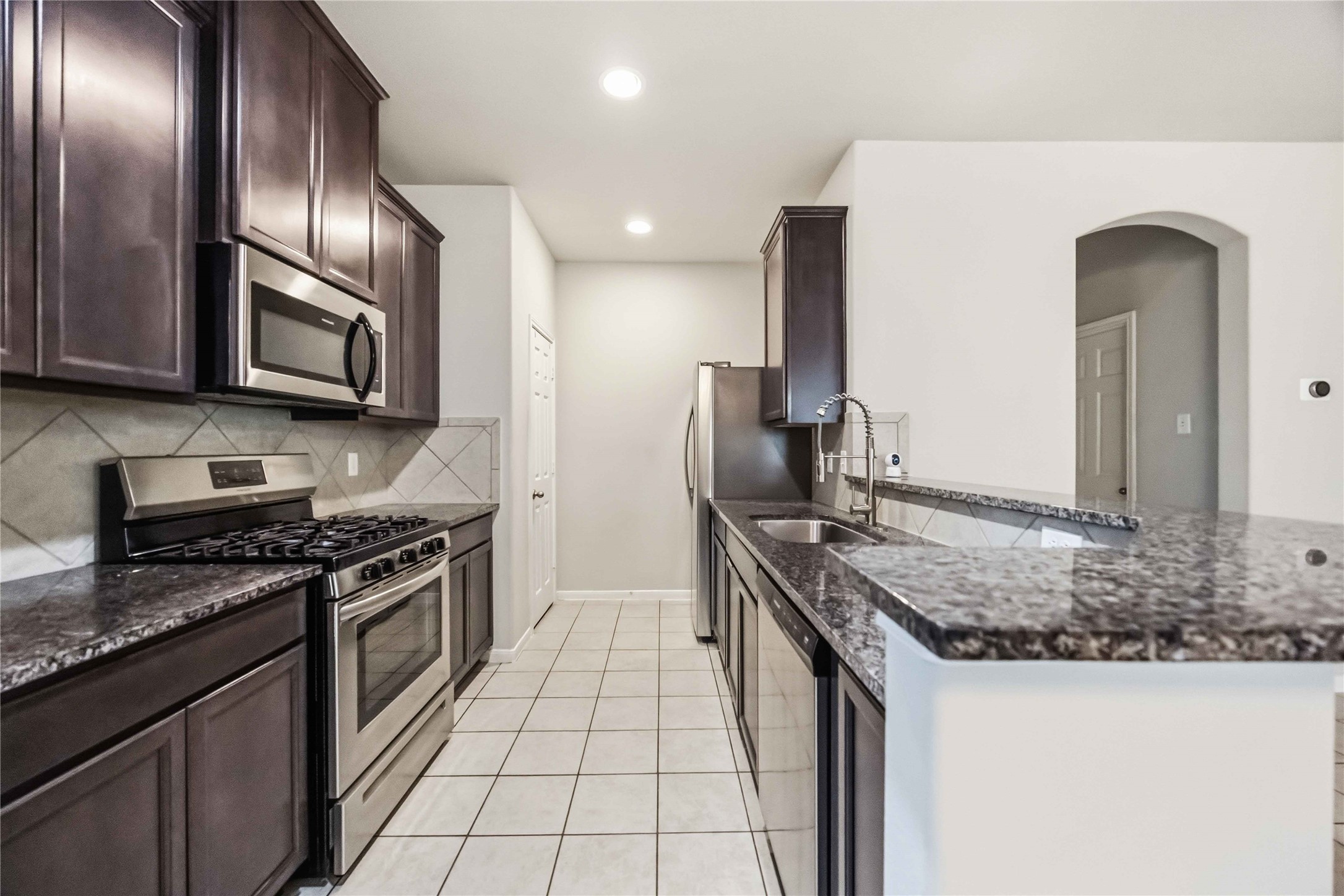 kitchen with granite countertops