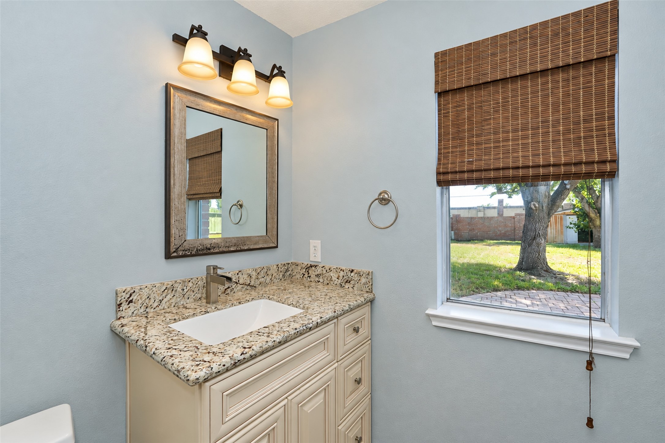 Updated downstairs half bath for convivence