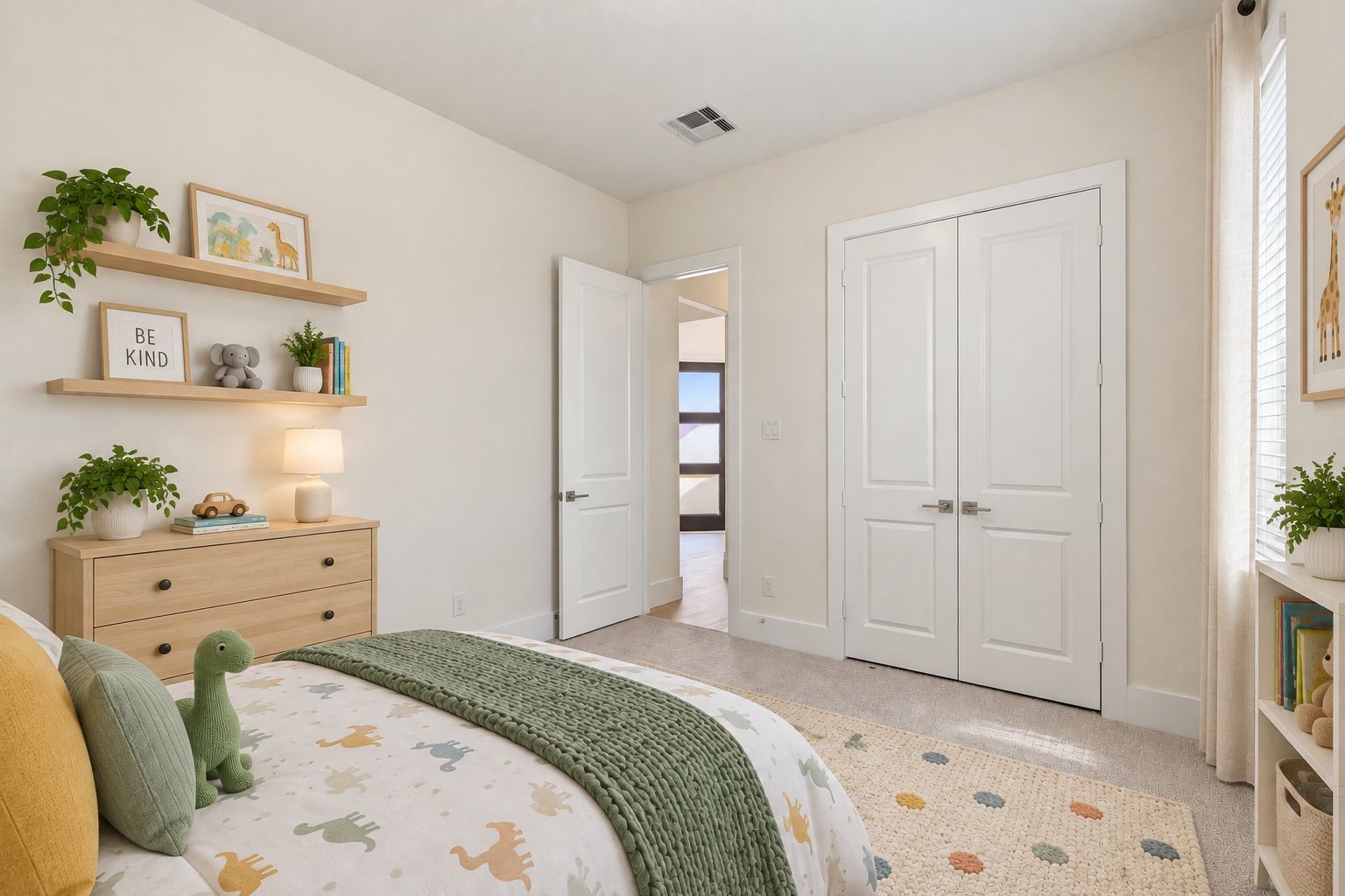STYLE, COMFORT & VERSATILITY! Another view of this WELCOMING secondary bedroom highlights its comfortable layout, spacious closet, and tasteful finishes! Soft neutral tones and thoughtful styling create a relaxing space with plenty of potential to make it your own! **Photo is Virtually Staged**