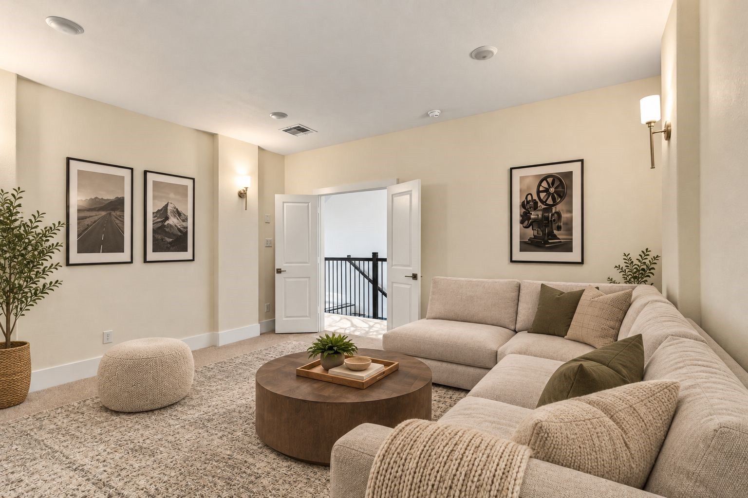 RELAX, RECHARGE & ENTERTAIN! This COMFORTABLE upstairs living space features an oversized sectional, a welcoming seating arrangement, and tasteful contemporary decor! Perfect for casual gatherings, lounging, or enjoying quality time together, this versatile retreat offers even more room to unwind! **Photo is Virtually Staged**