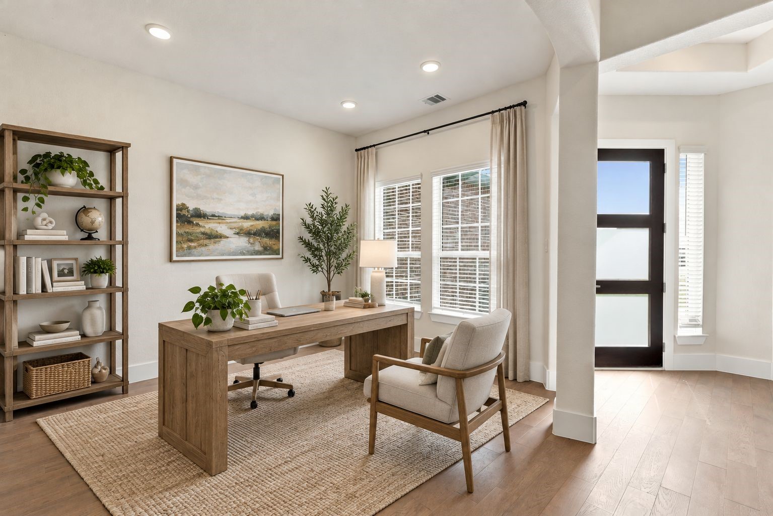 A VERSATILE SPACE TO MAKE YOUR OWN! This INVITING flex space is virtually staged as a home office, showcasing a spacious desk area, large windows, and plenty of natural light! The OPEN FLOOR PLAN allows this versatile room to serve as an additional living room, sitting area, or cozy reading retreat to suit your needs! **Photo is Virtually Staged** A VERSATILE SPACE TO MAKE YOUR OWN! This INVITING flex space is virtually staged as a home office, showcasing a spacious desk area, large windows, and plenty of natural light! The OPEN FLOOR PLAN allows this versatile room to serve as an additional living room, sitting area, or cozy reading retreat to suit your needs! **Photo is Virtually Staged**