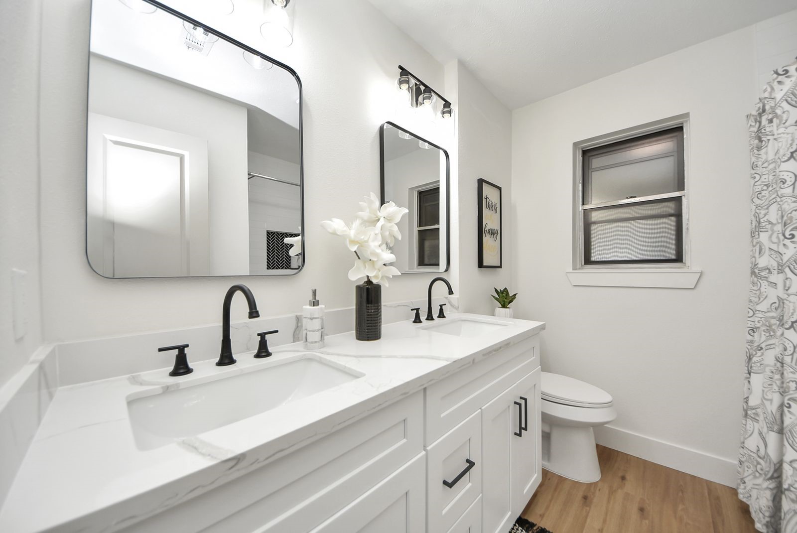 Another view of the double vanity.