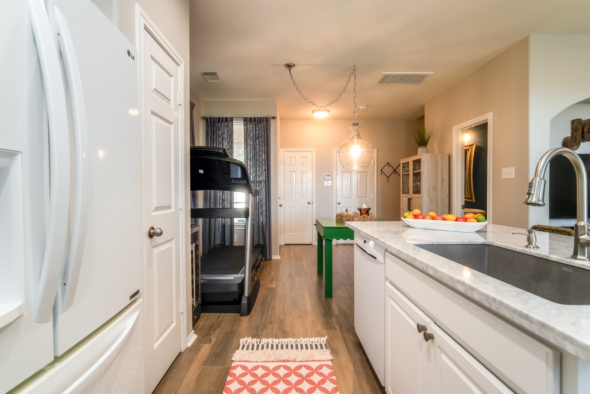 View from the kitchen into the entry way