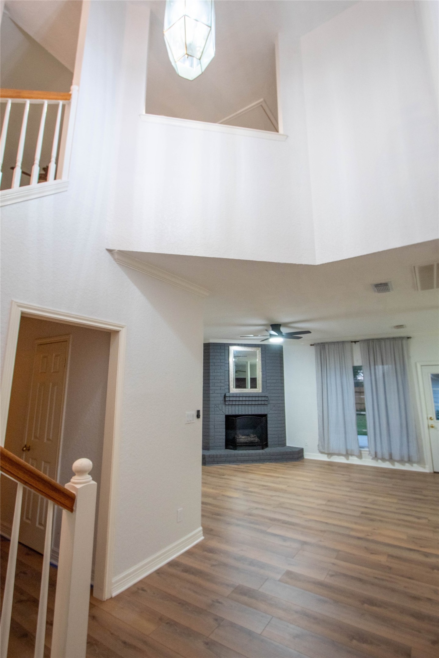Looking at the foyer and family room.