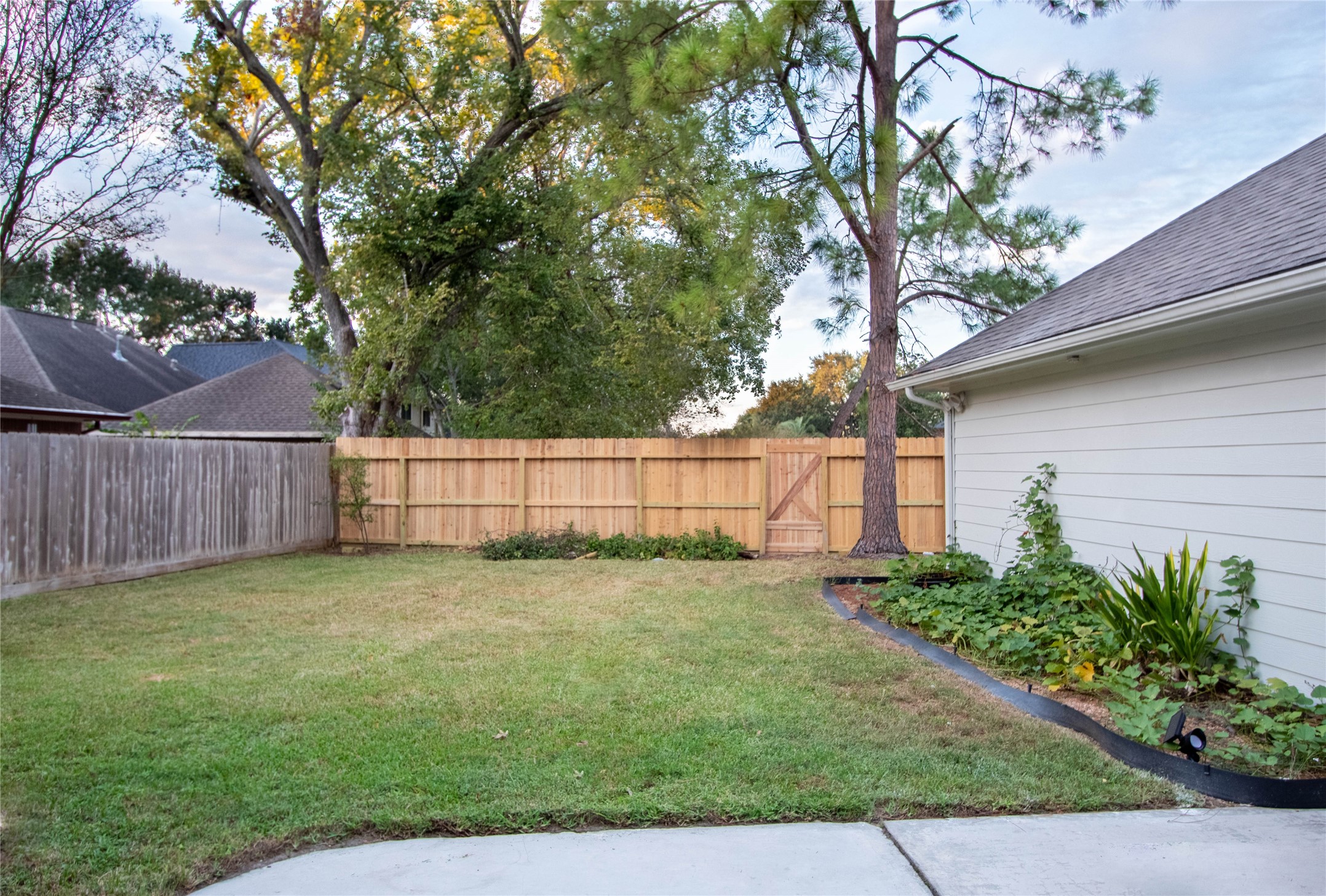 Another view of the back yard. Garage is on the left side.