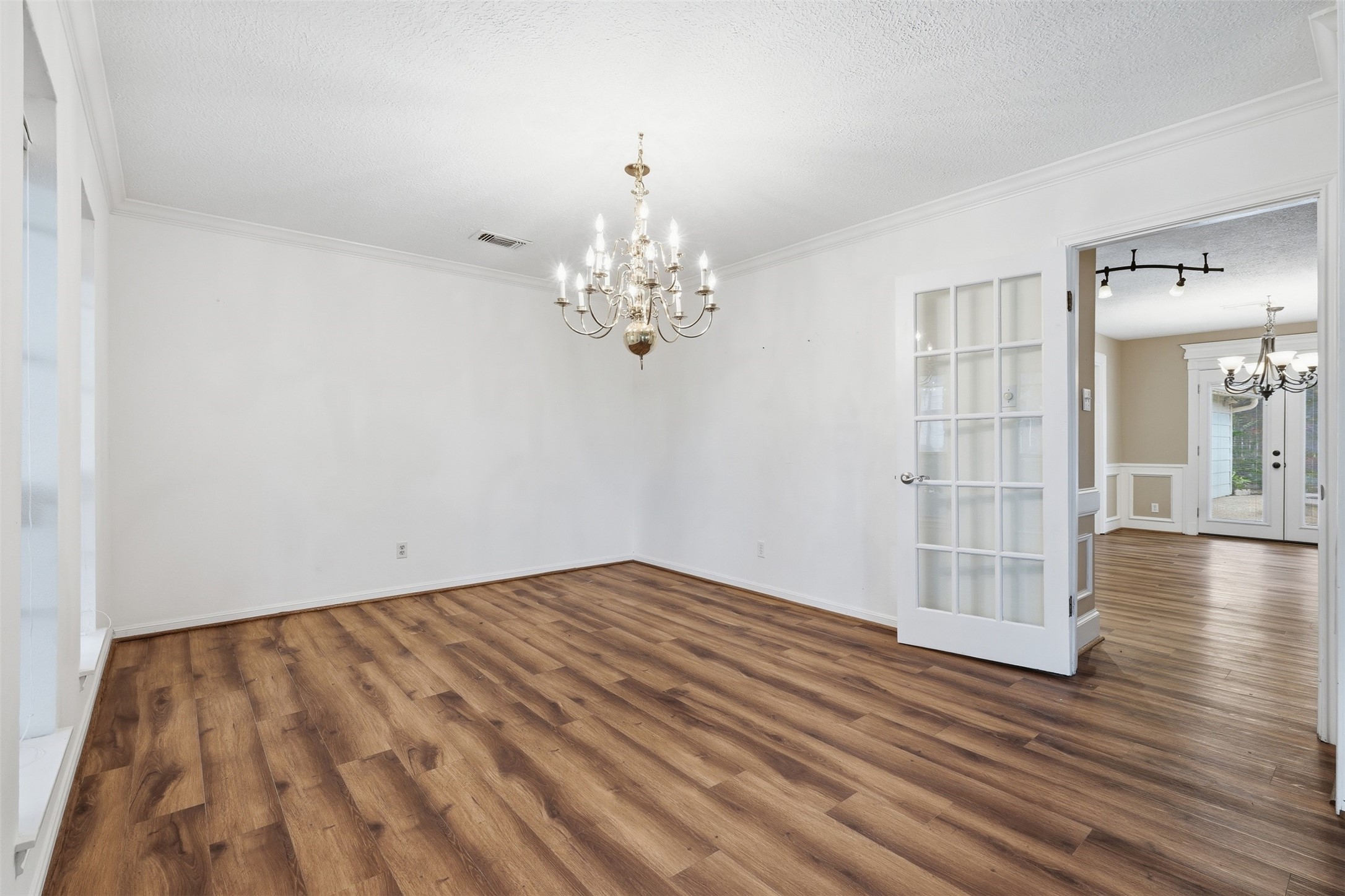 Elegant formal dining room provides the perfect setting for holiday meals and special occassions.