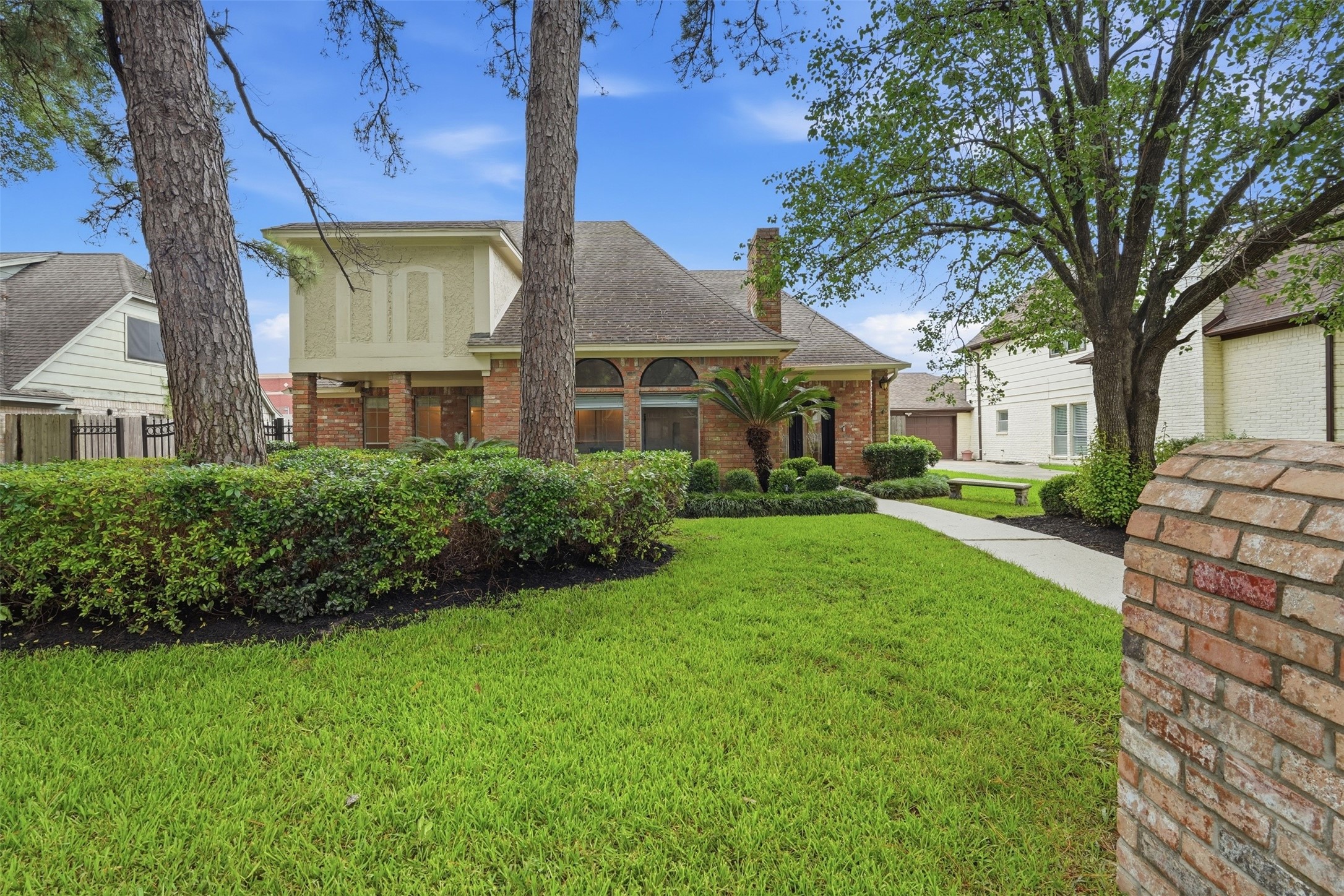 Beautifully maintained exterior showcasing attractive architectural details and a welcoming front entry. Beautifully maintained exterior showcasing attractive architectural details and a welcoming front entry.