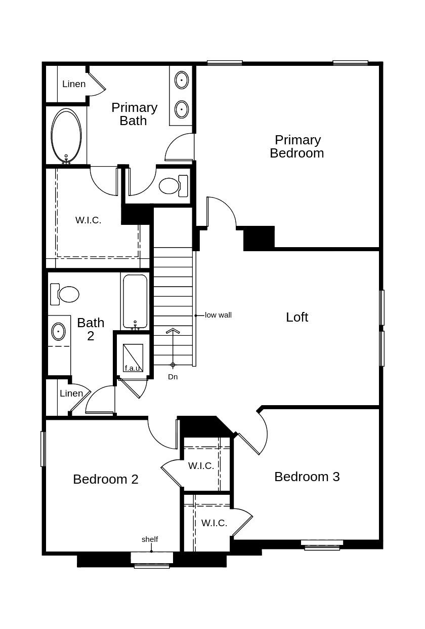 This floor plan features 3 bedrooms, 2 full baths, 1 half bath and over 2,000 square feet of living space.