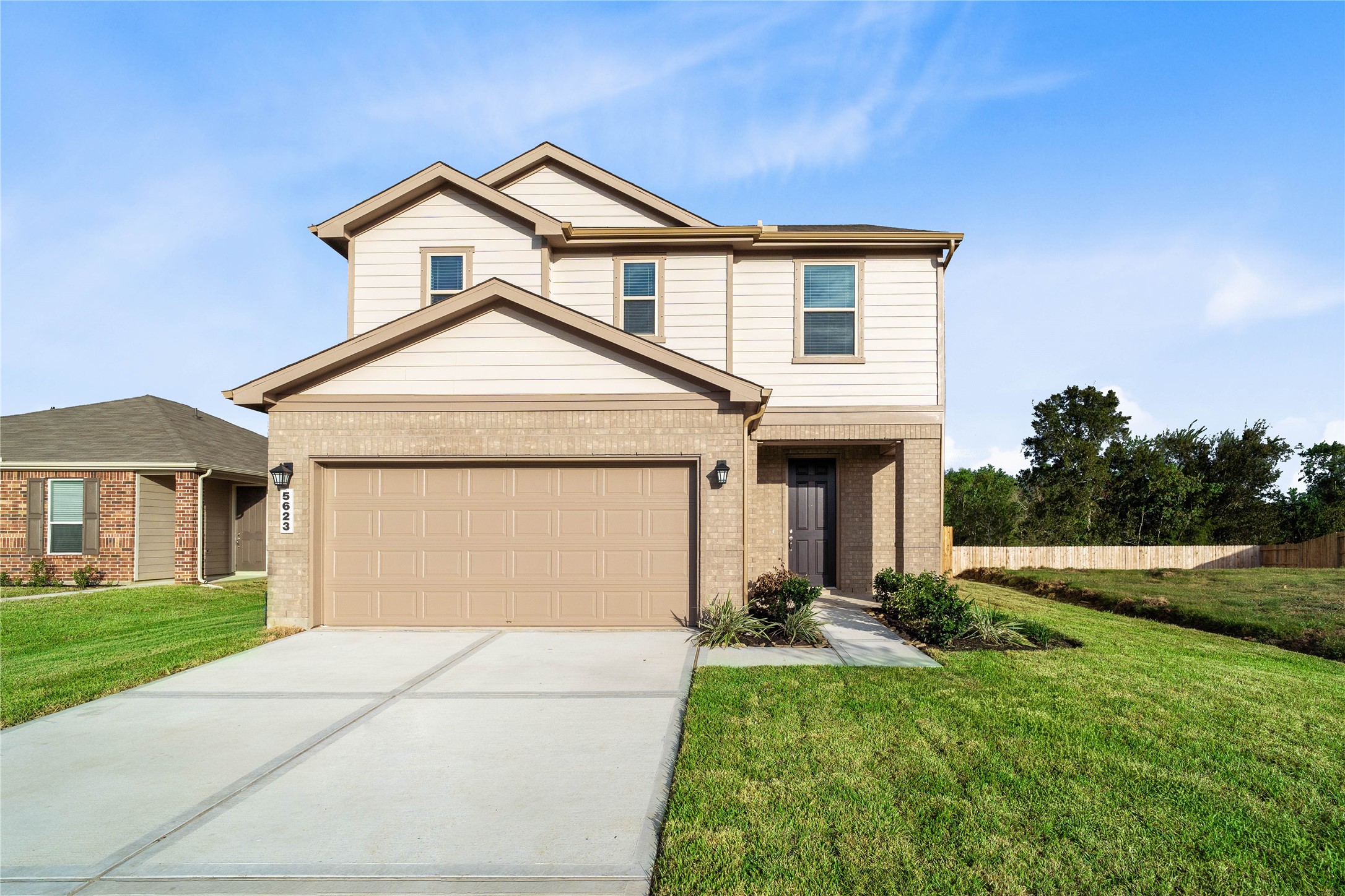 Located in the Sunset Grove community, this new construction home offers the benefit of no back neighbors, giving you added privacy and a more open backyard setting to enjoy.