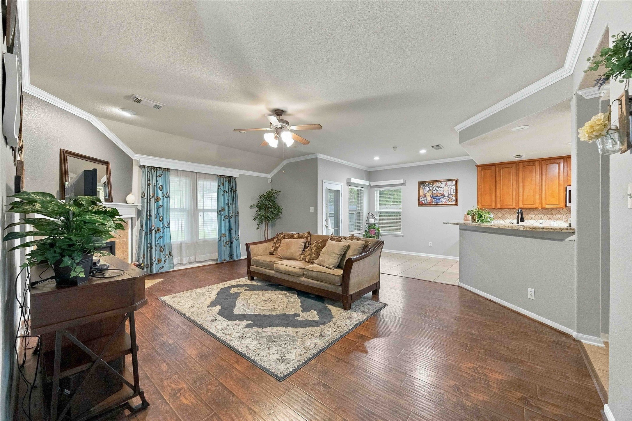 Kitchen Overlooking Family Room and Breakfast Area
