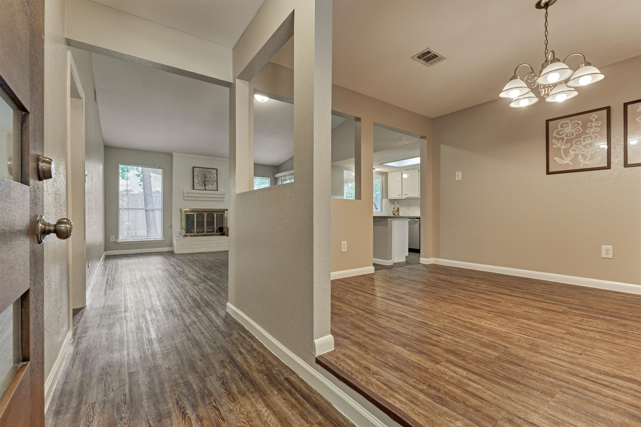 The dining room could be used as a home office as well.