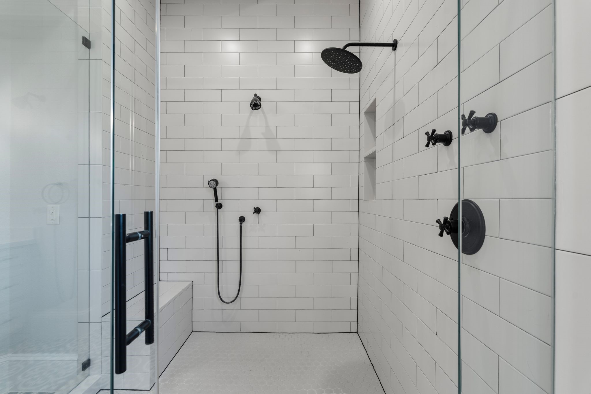 Primary bathroom shower.
