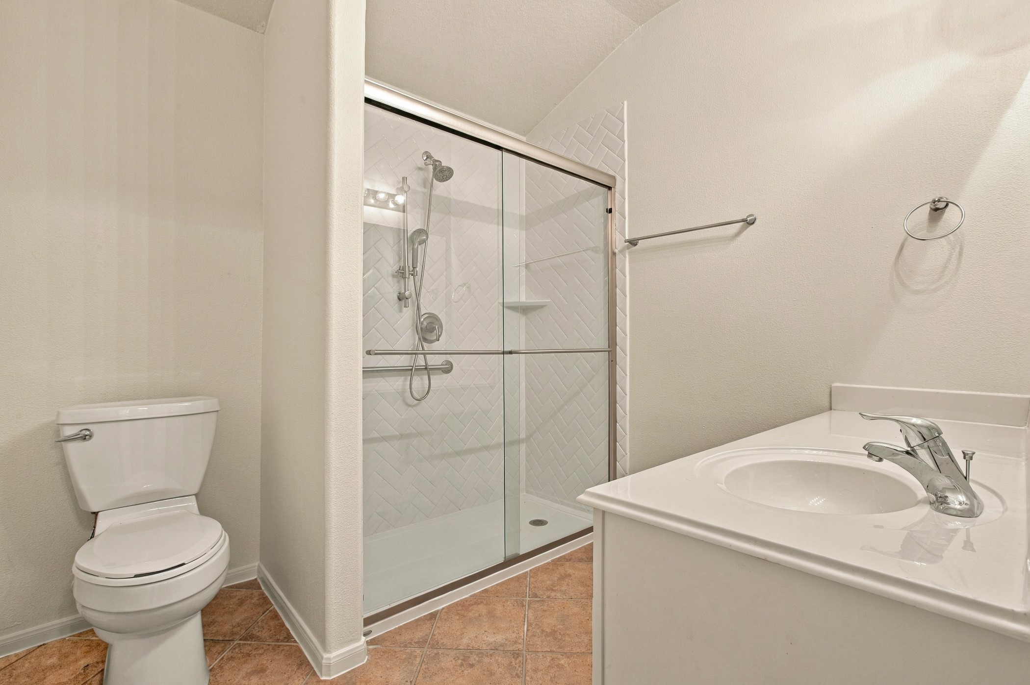 newly installed shower in second bathroom