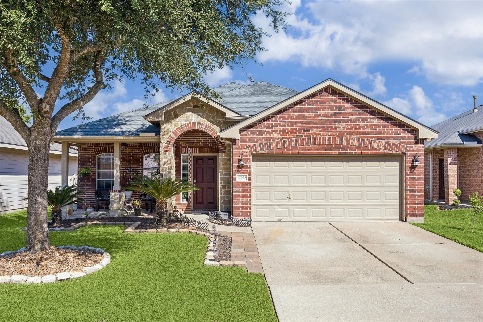 Welcome to Cypress Creek Forest, where mature trees and established landscaping create a warm neighborhood setting. This single-story home offers timeless brick-and-stone curb appeal, a new roof, and an inviting first impression.