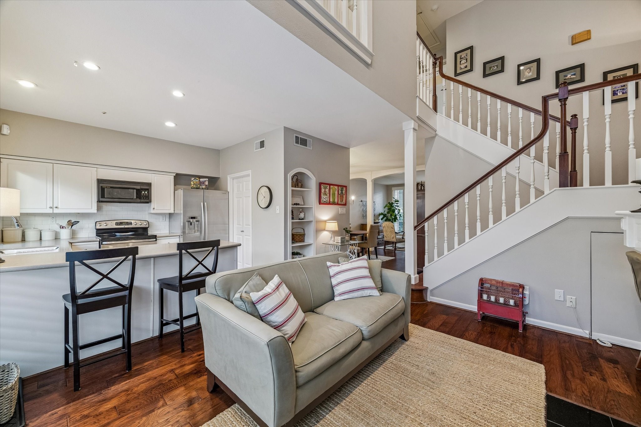 Another view looking back thru the spacious Den/Family Room at the Open Kitchen all flowing to the Dining Room and massive living spaces! Welcome Home!