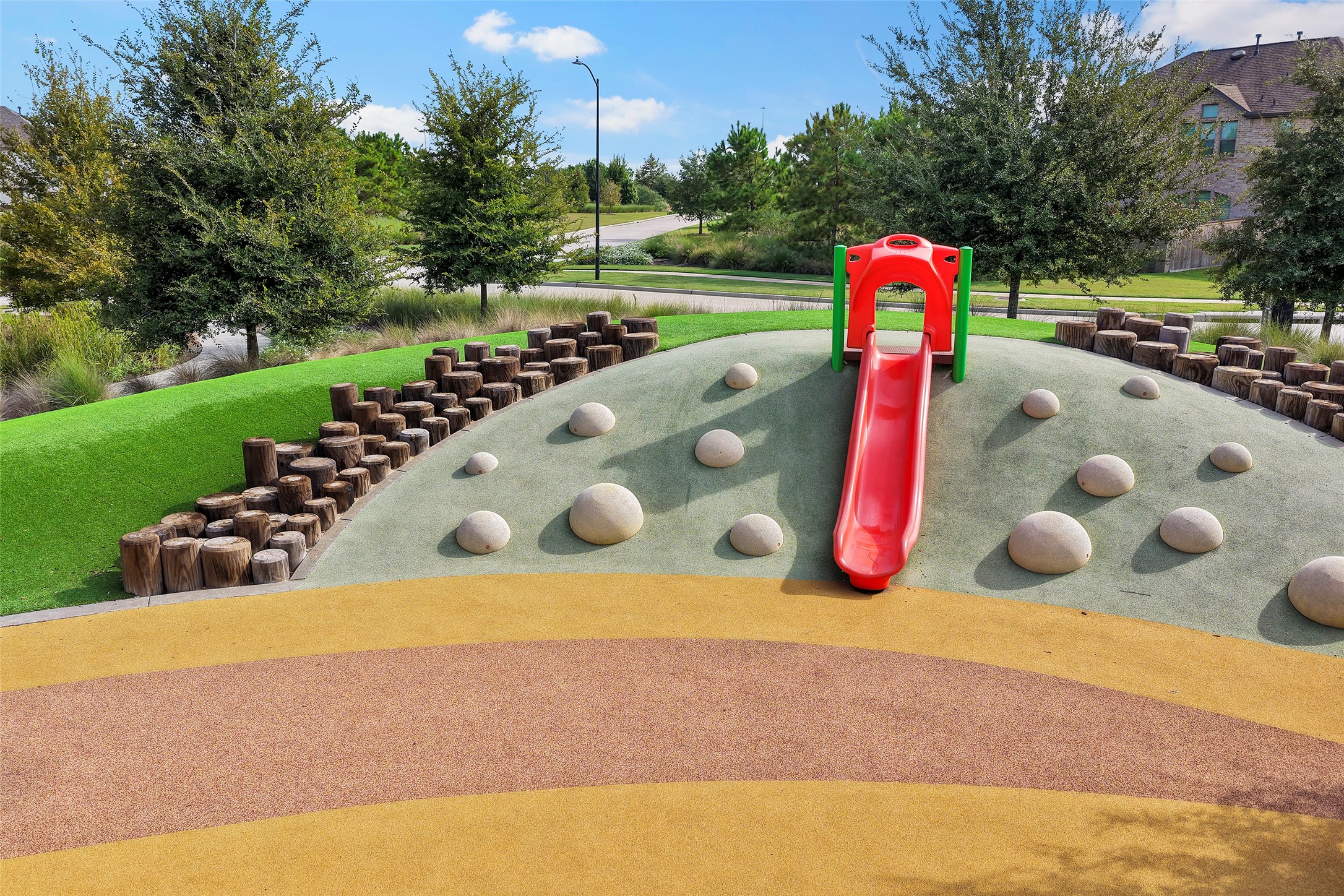 Community green space with thoughtfully designed landscaping and walking areas.
