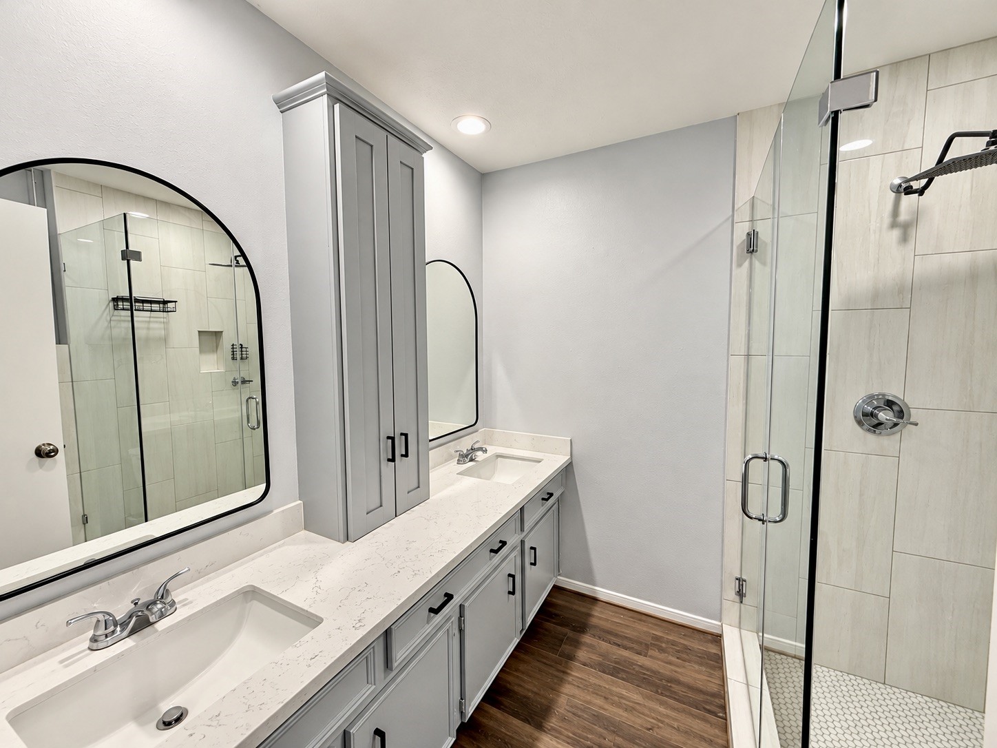 Bathroom has been thoughtfully and stylishly re-designed.