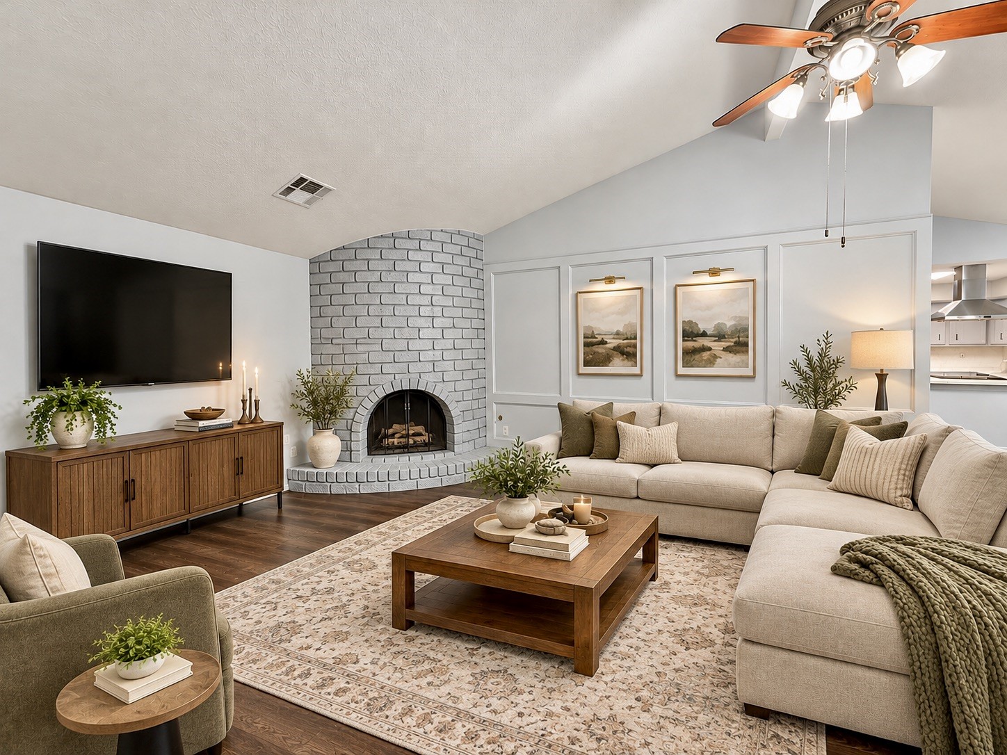Virtually staged Living room