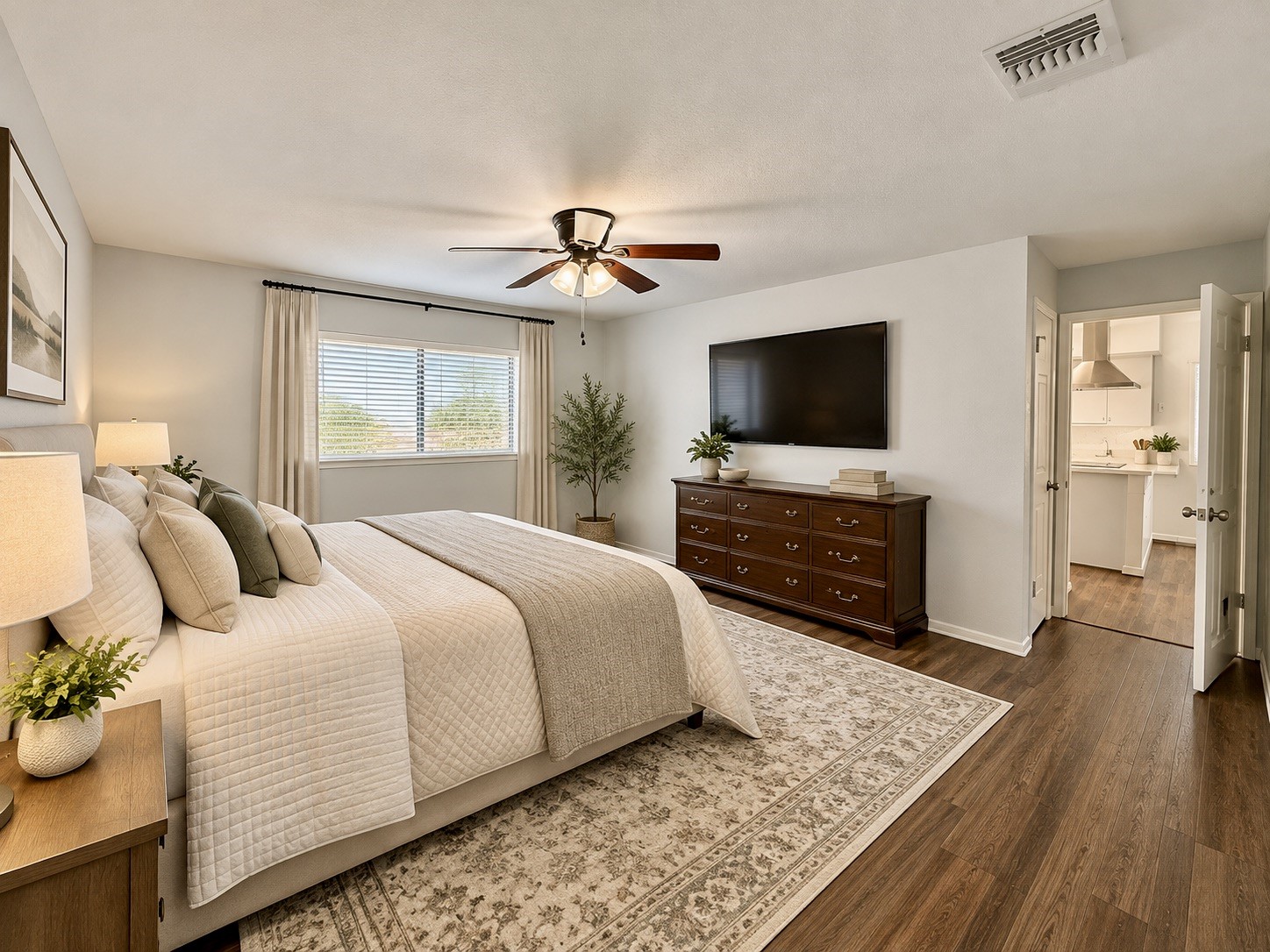 Virtually staged Primary Bedroom